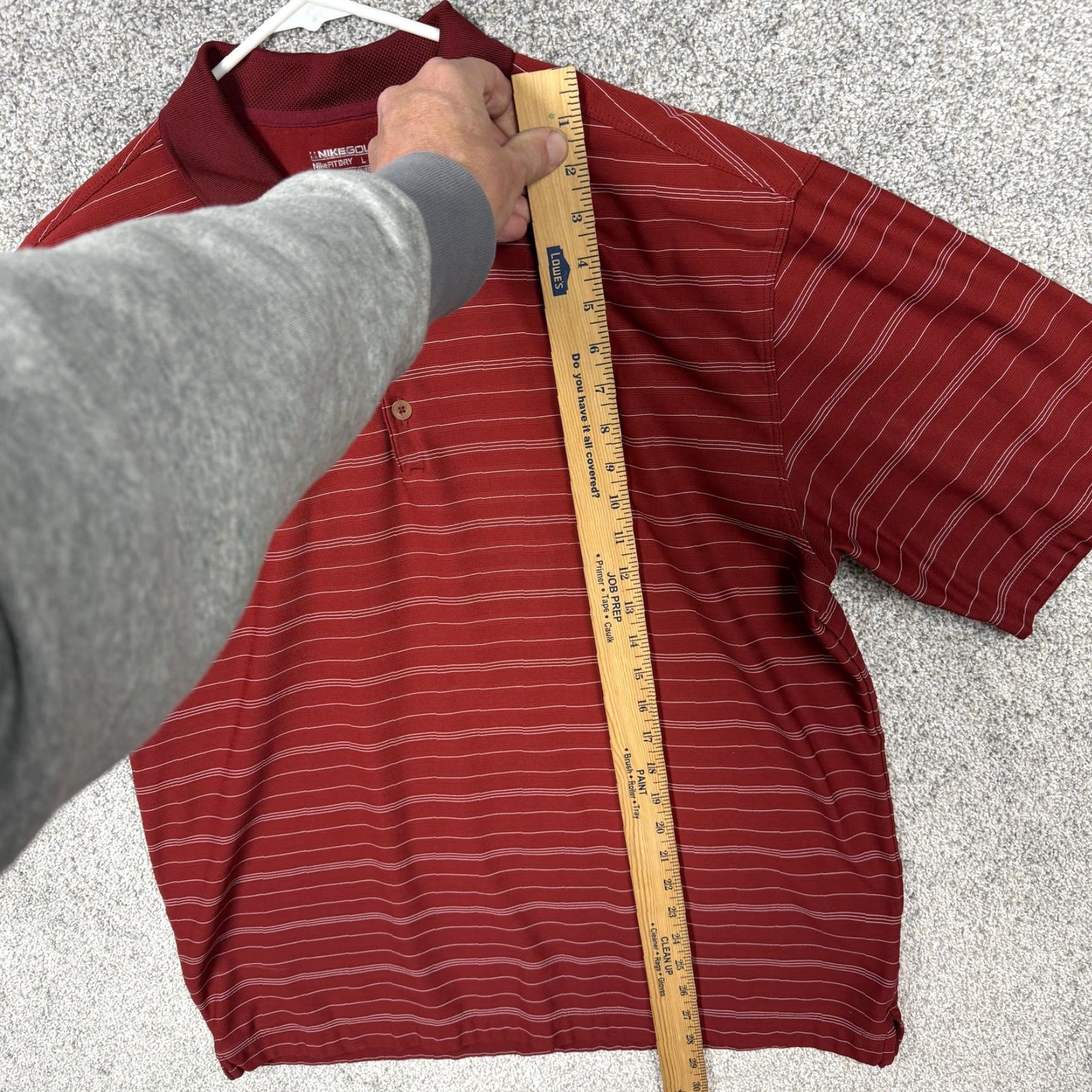 Nike Nike Golf Polo Shirt Mens Large Red White Stripe Knit Regular Fit Dry Performance Size US L / EU 52-54 / 3 - 2 Thumbnail