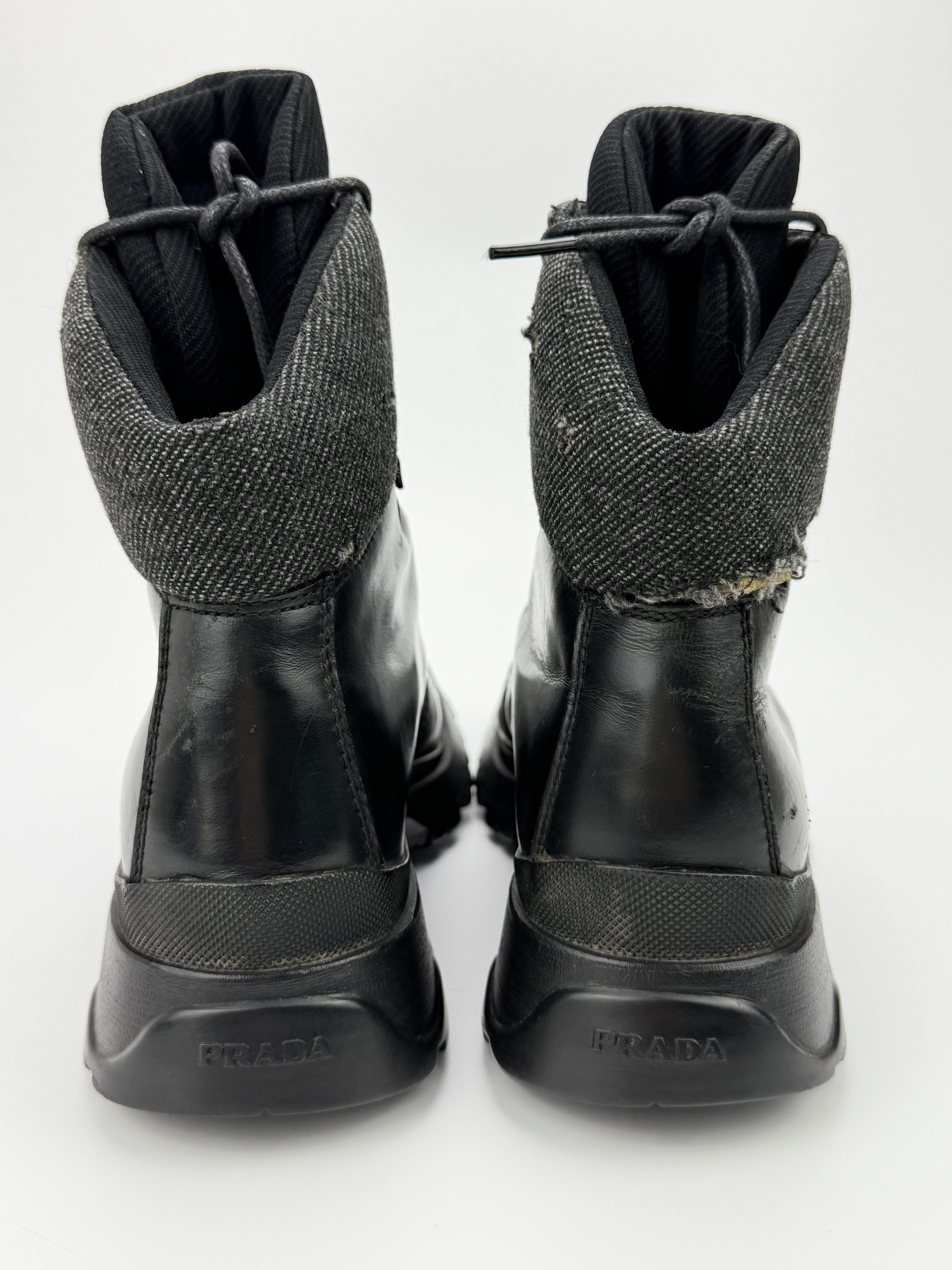 Prada Vintage Prada Vibram Heavy Leather Military Ankle Boots Size US 6 / IT 36 - 9 Thumbnail