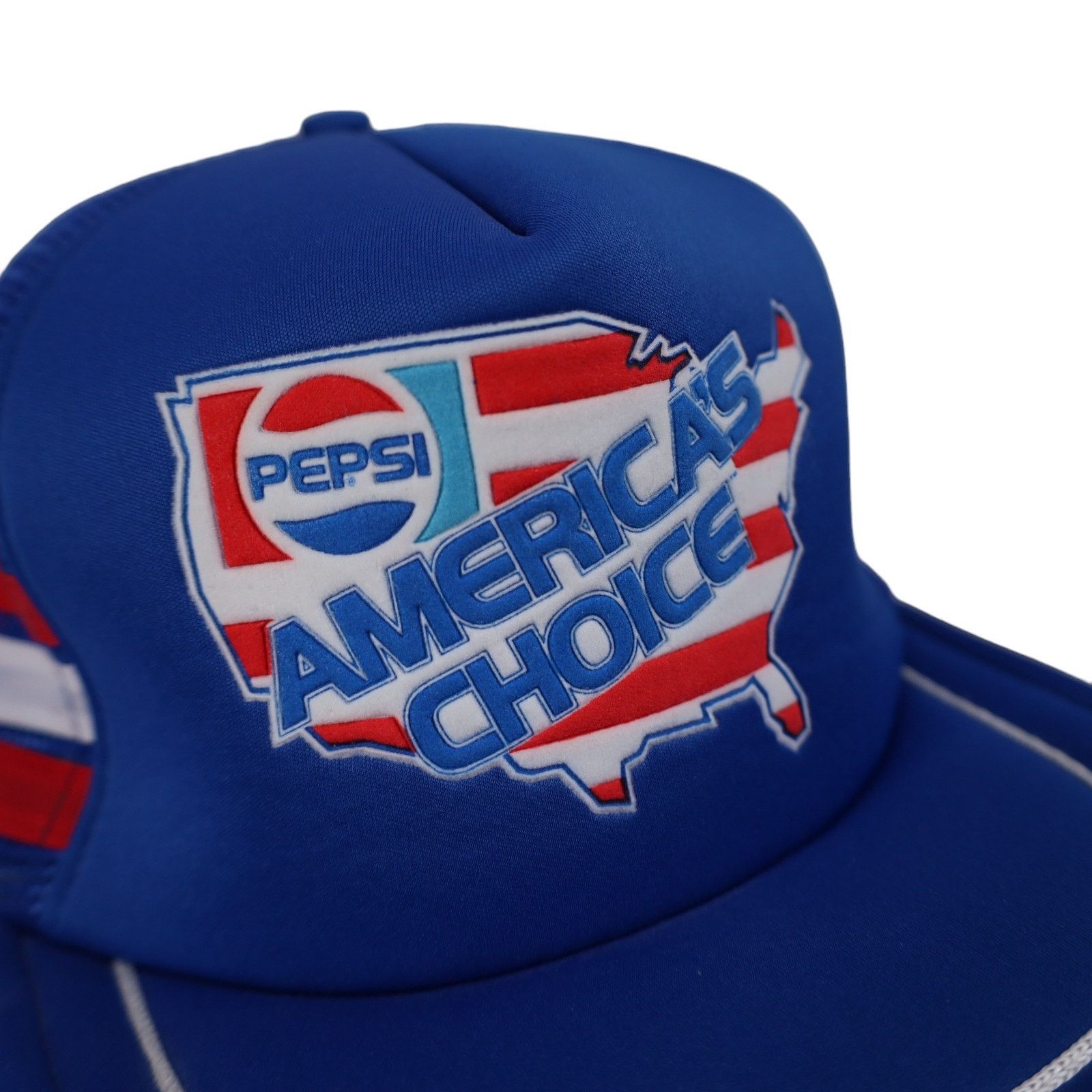 Vintage Vintage Pepsi American Choice 3 Stripe Tri Bar Trucker Hat Size ONE SIZE - 3 Thumbnail