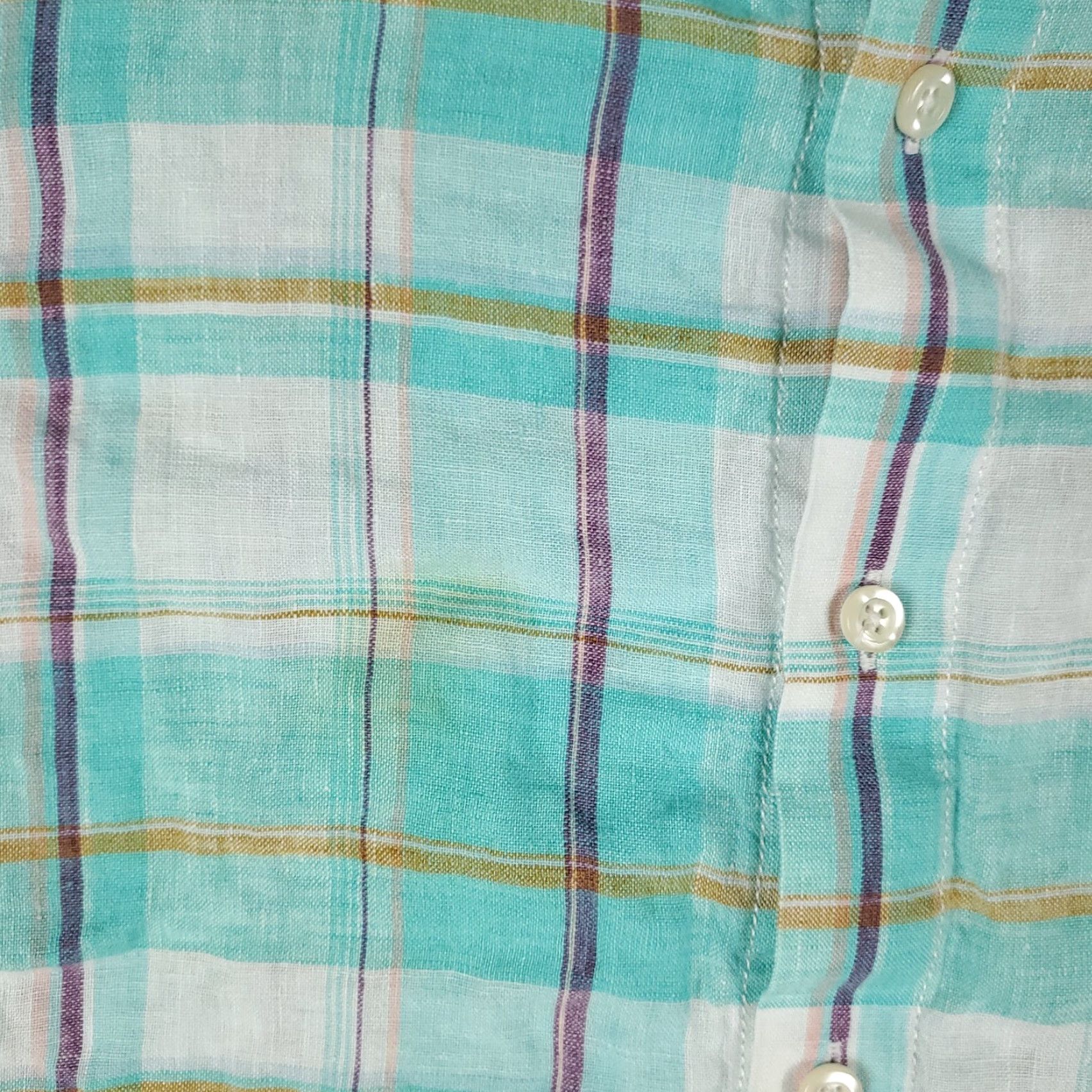 Tommy Bahama Tommy Bahama Shirt Mens Large Blue Plaid Linen Button-Up Short Sleeve N/A Casual, Vacation, Aloha 90s? No Decade Mens Size US L / EU 52-54 / 3 - 3 Thumbnail