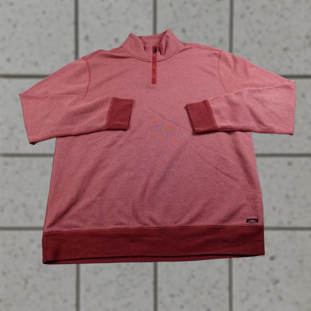 Faherty Faherty Sweatshirt Mens XL Red 1/4 Zip Pullover Knit Pullover Sweatshirt Casual Preppy Logo Zipper Long Sleeve Knit Red Mens XL Size US XL / EU 56 / 4 - 1 Thumbnail