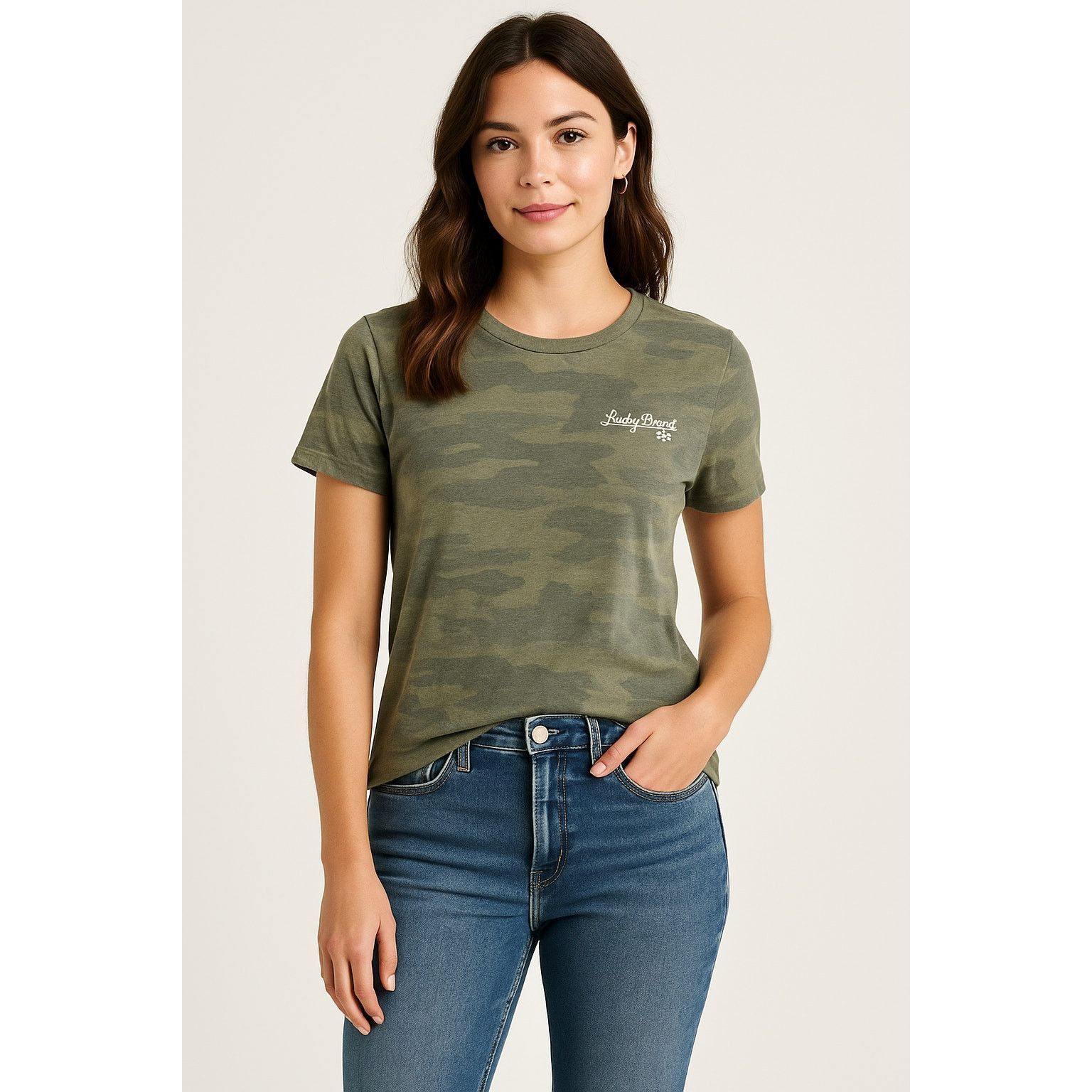 Lucky Brand Camo Print Crew Neck Short Sleeve T-Shirt Lucky Brand Small Size S / US 4 / IT 40 - 1 Thumbnail