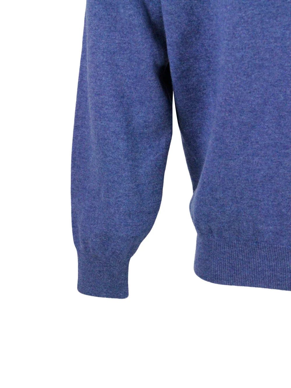Brunello Cucinelli o1w1db10425 Cashmere V-Neck Knitted Jumper in Blue Size US XXL / EU 58 / 5 - 4 Thumbnail