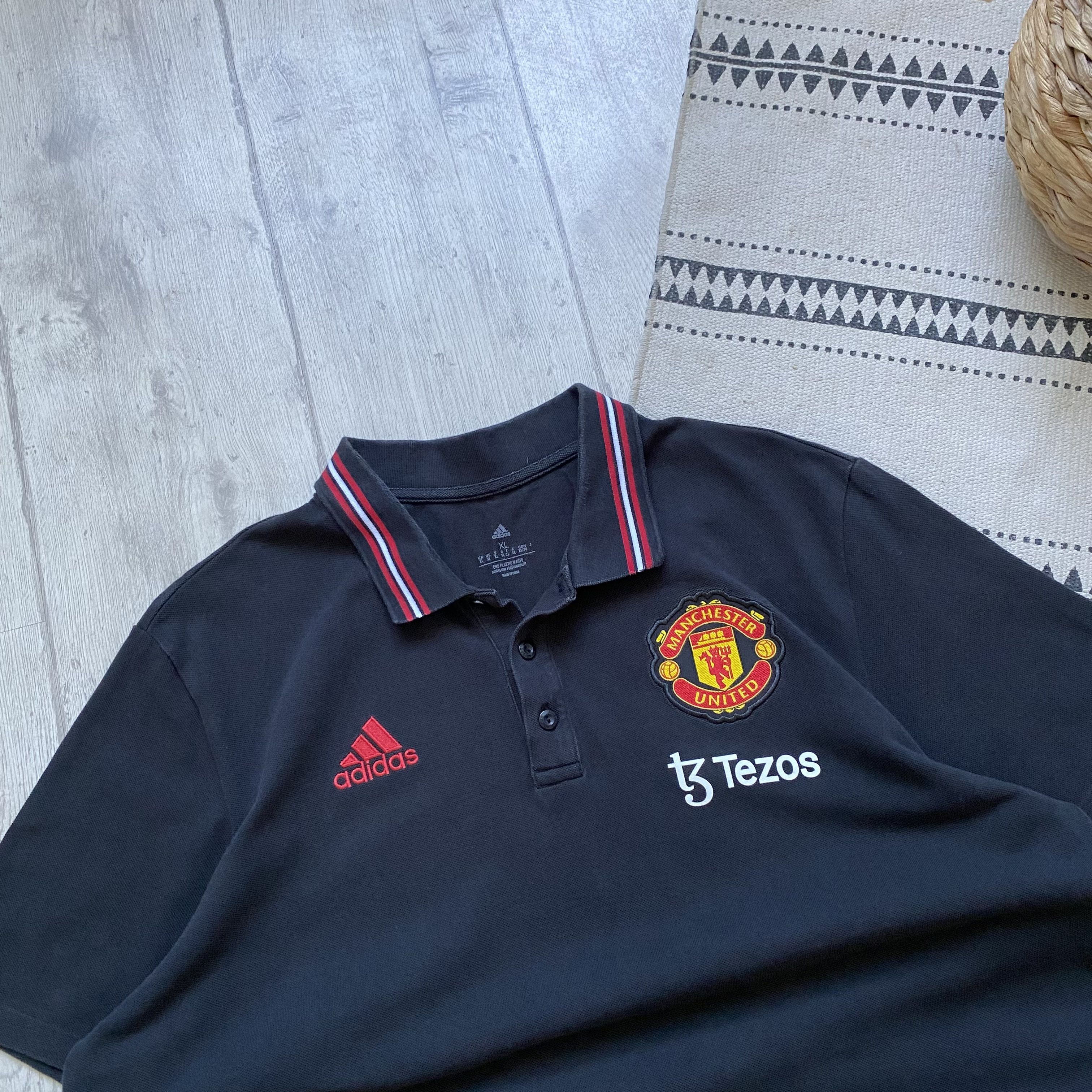 Nike ⚽️ Vintage Drill Adidas Manchester United Polo Blockore tee Size US XL / EU 56 / 4 - 2 Thumbnail