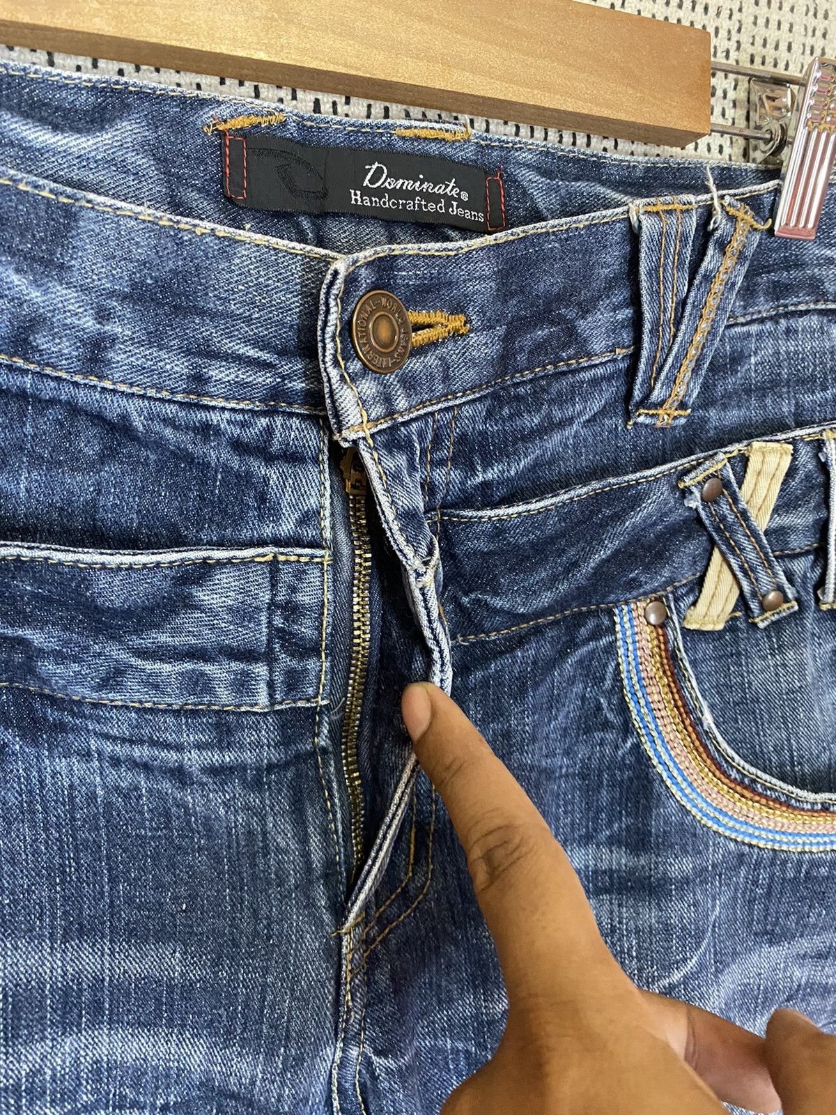 Japanese Brand Daminate handcrafted jean double waist Size US 35 - 11 Thumbnail