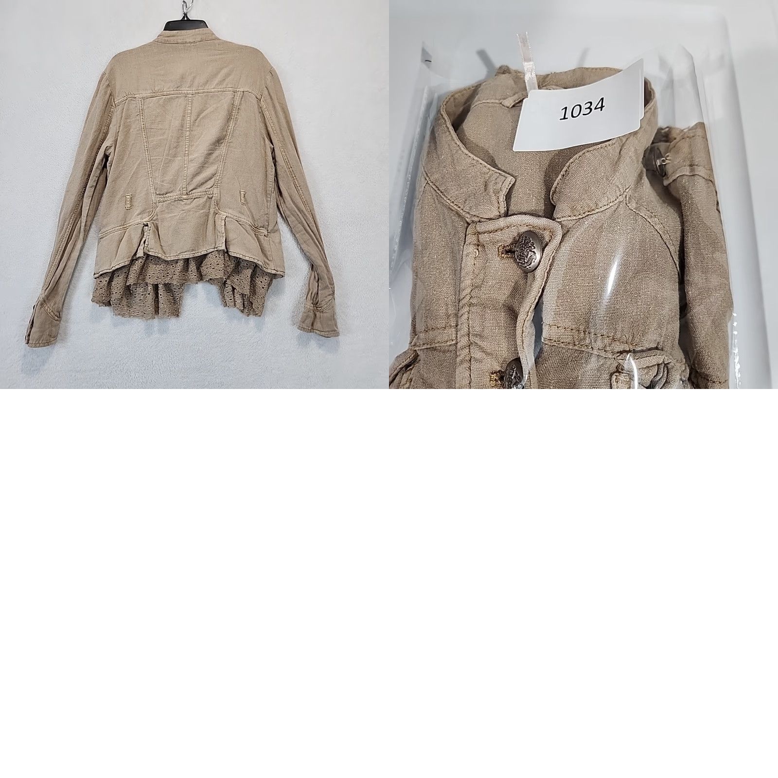 Vintage VINTAGE? We The Free People Button Up Linen Blend Shirt Womens Size S Tan Long Sleeve Top Size S / US 4 / IT 40 - 9 Thumbnail