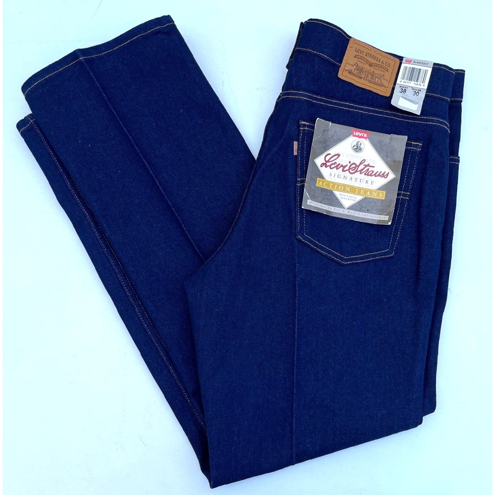 Levi's VINTAGE Levi's Signature Action Jeans J.Curve Design Made in USA 38x30 Mens Jeans Blue 5-Pocket USA 90s Theme Levi Strauss NWT Size US 38 / EU 54 - 3 Thumbnail