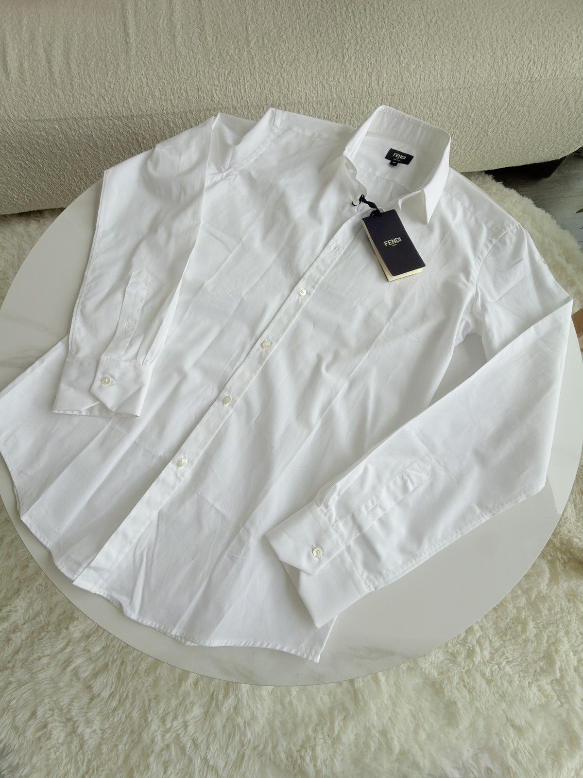 Fendi Fendi White Cotton Poplin Shirt NWT - Slim Fit - IT 38 Size US S / EU 44-46 / 1 - 1 Thumbnail