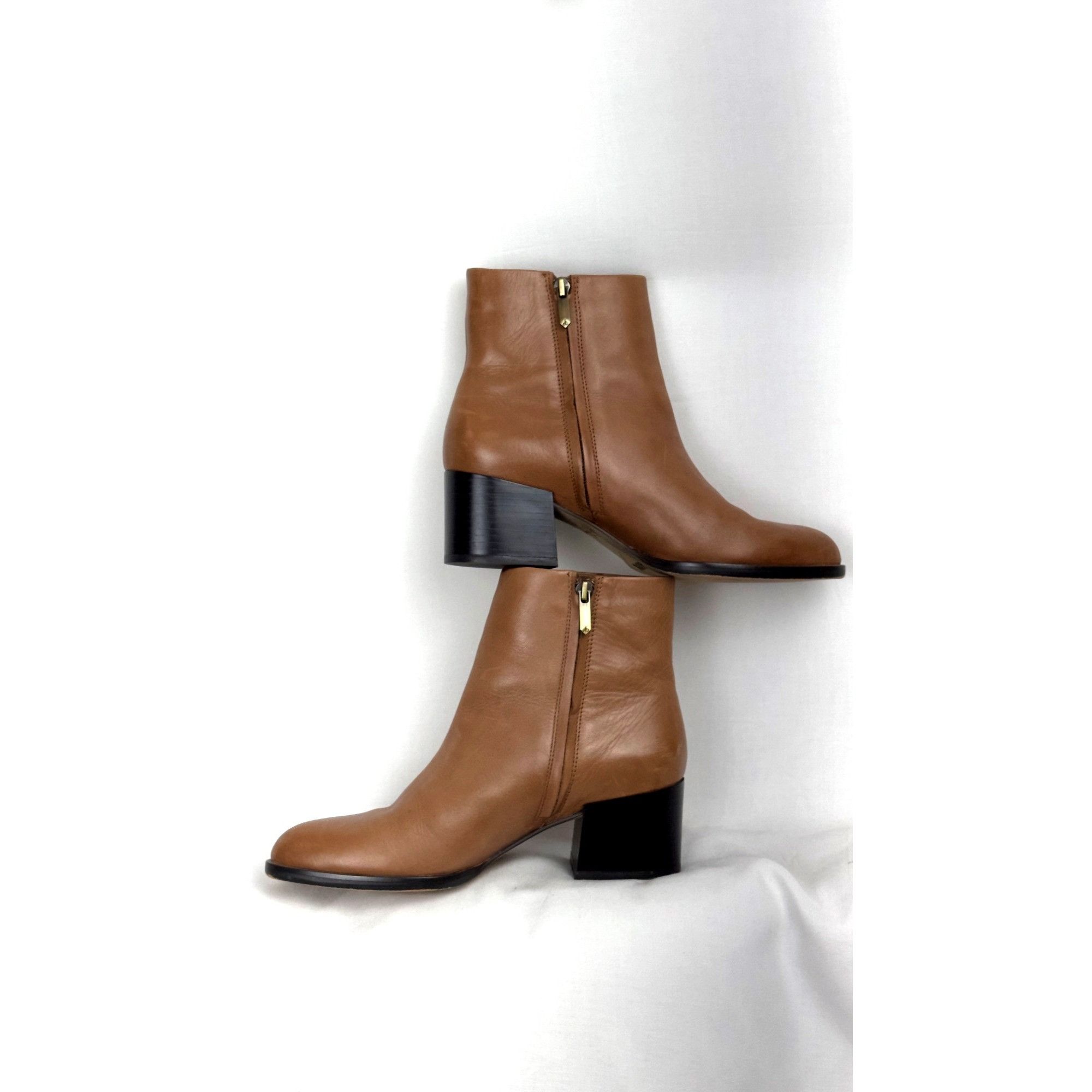Sam Edelman Sam Edelman Womens Leather Ankle Boots Size 8 Tan With Block Size US 8 / IT 38 - 14 Thumbnail