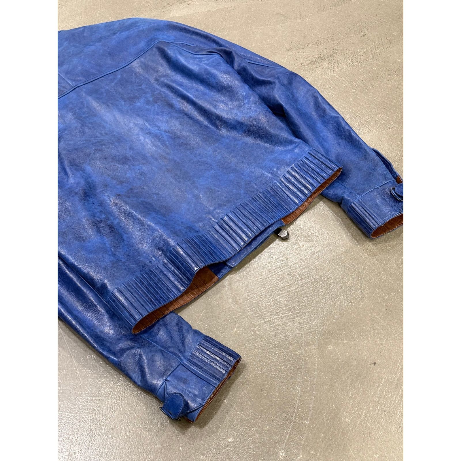 Berluti 2010s Berluti distressed blue biker nabuck leather jacket Size US M / EU 48-50 / 2 - 4 Thumbnail