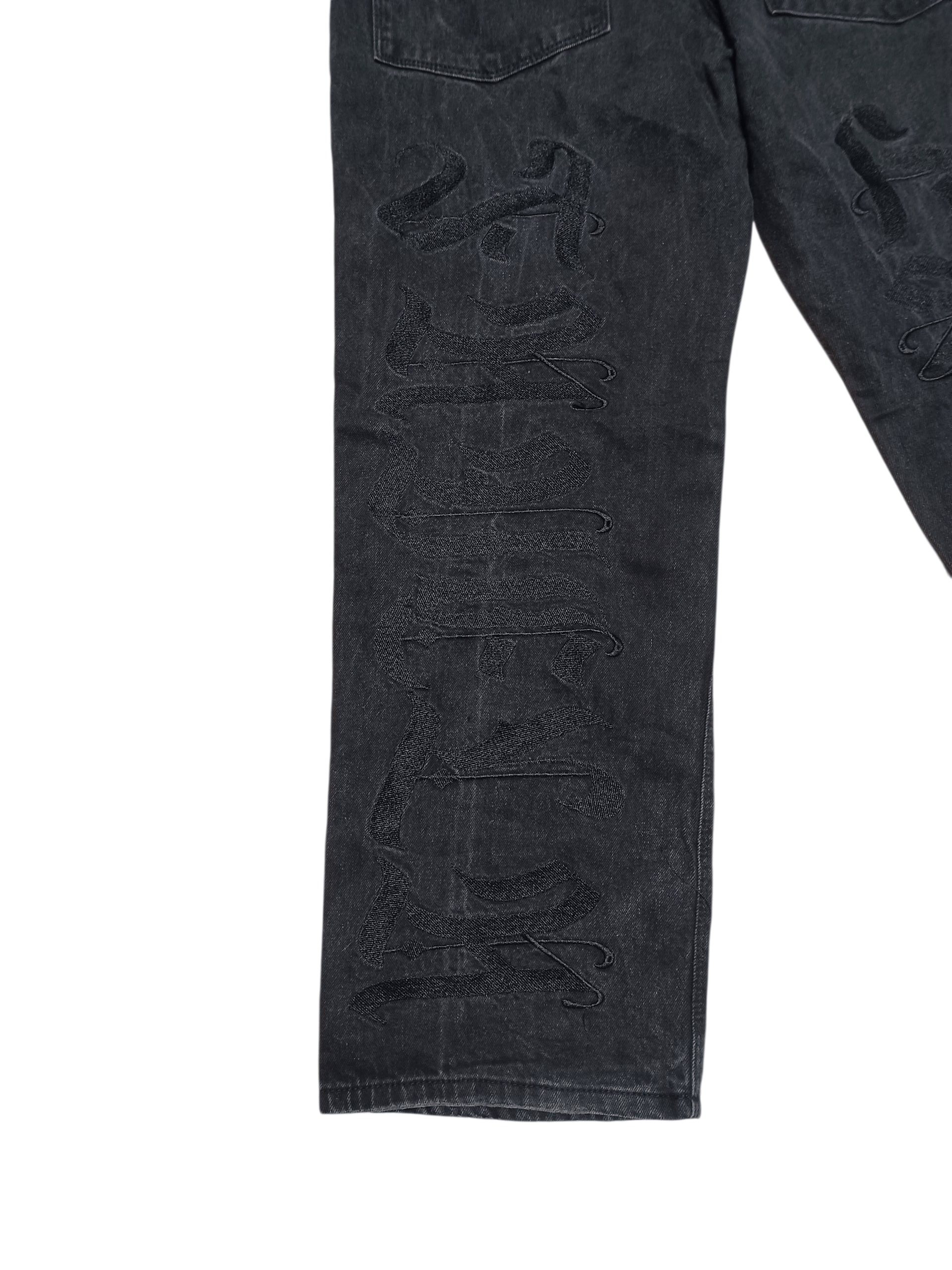 FAVELA FAVELA FIRE EMBROIDERED JAPANESE STREETWEAR WIDE JEANS DENIM Size US 36 / EU 52 - 2 Thumbnail