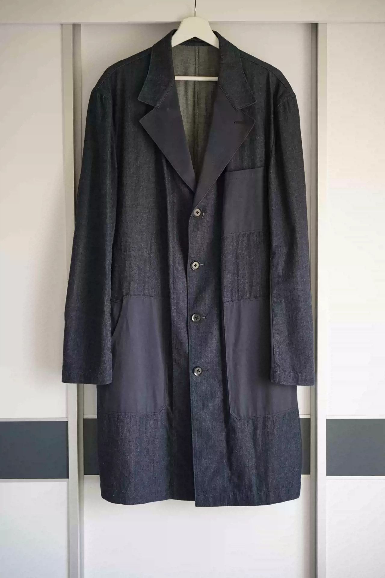 Yohji Yamamoto 15ss Denim Layered Pocket Coat