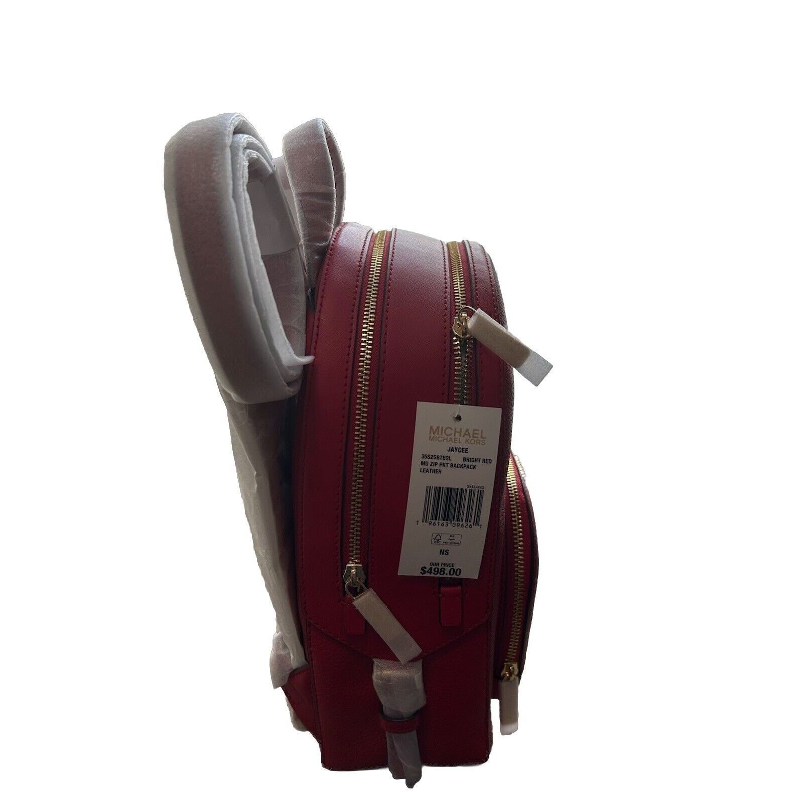 Michael Kors NWT Michael Kors Jaycee Backpack Leather Bright Red MSRP 498 Size ONE SIZE - 5 Thumbnail