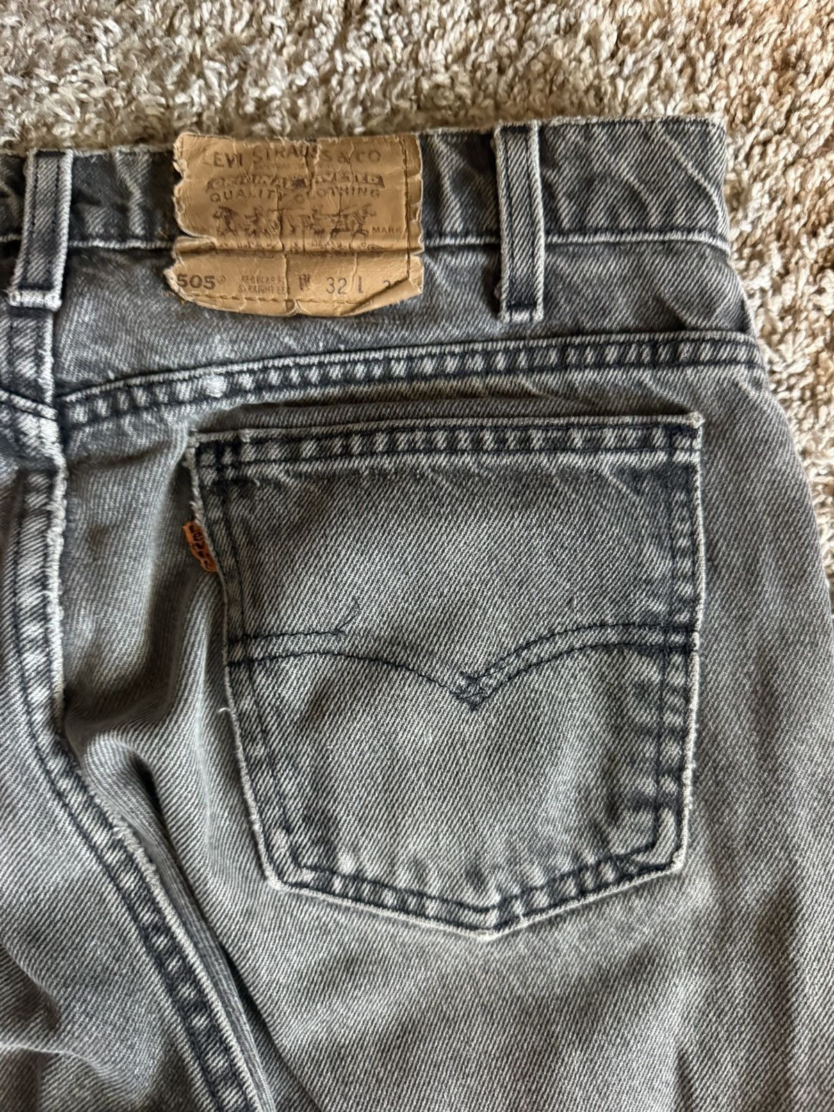 Levi's Vintage Thrashed Orange Tab Black Levi 505 Size US 30 / EU 46 - 7 Thumbnail