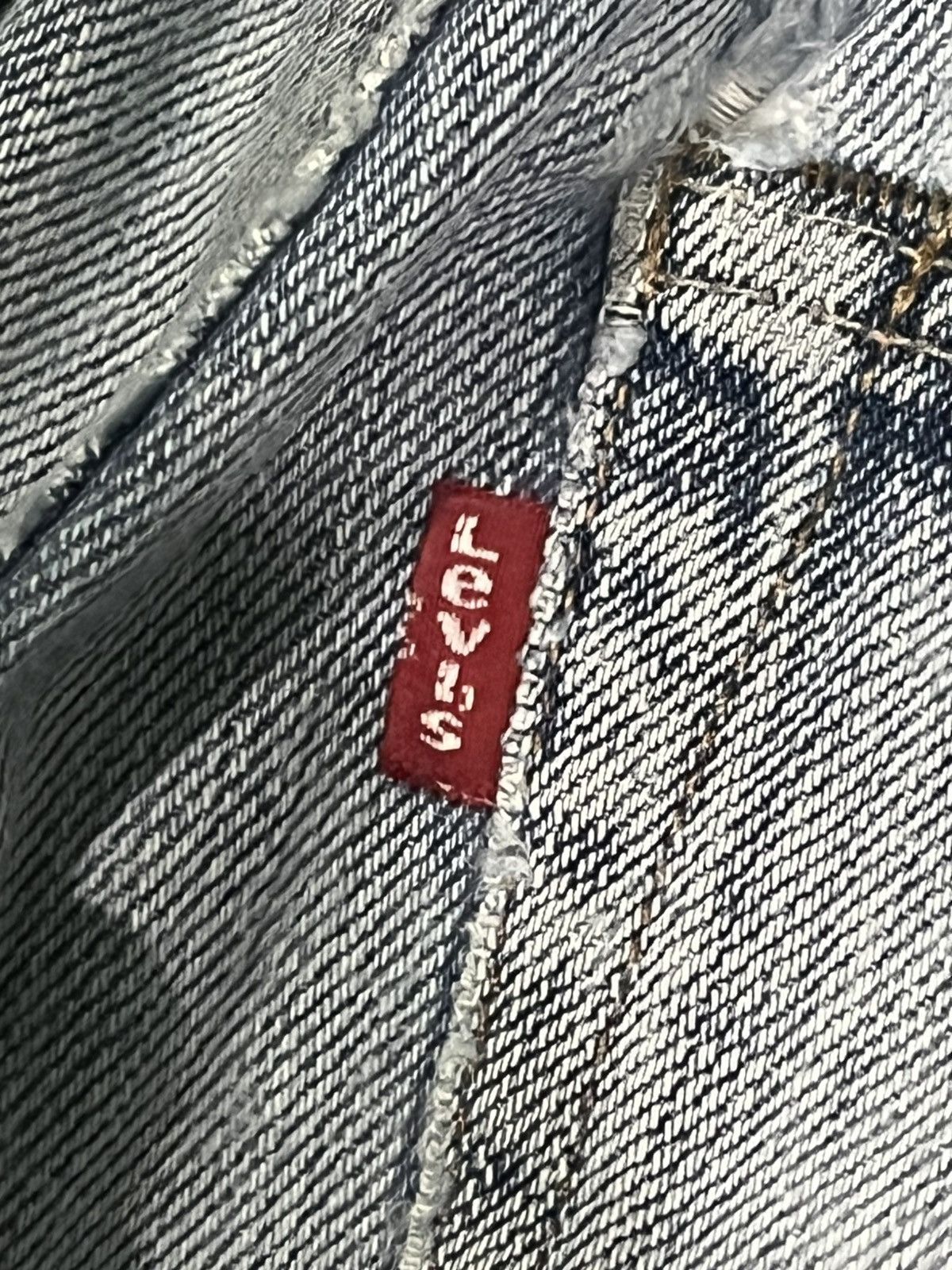 Levi's Vintage Levi’s 501 Sashiko Patchwork Light Blue Washed Jeans Size US 31 - 11 Thumbnail