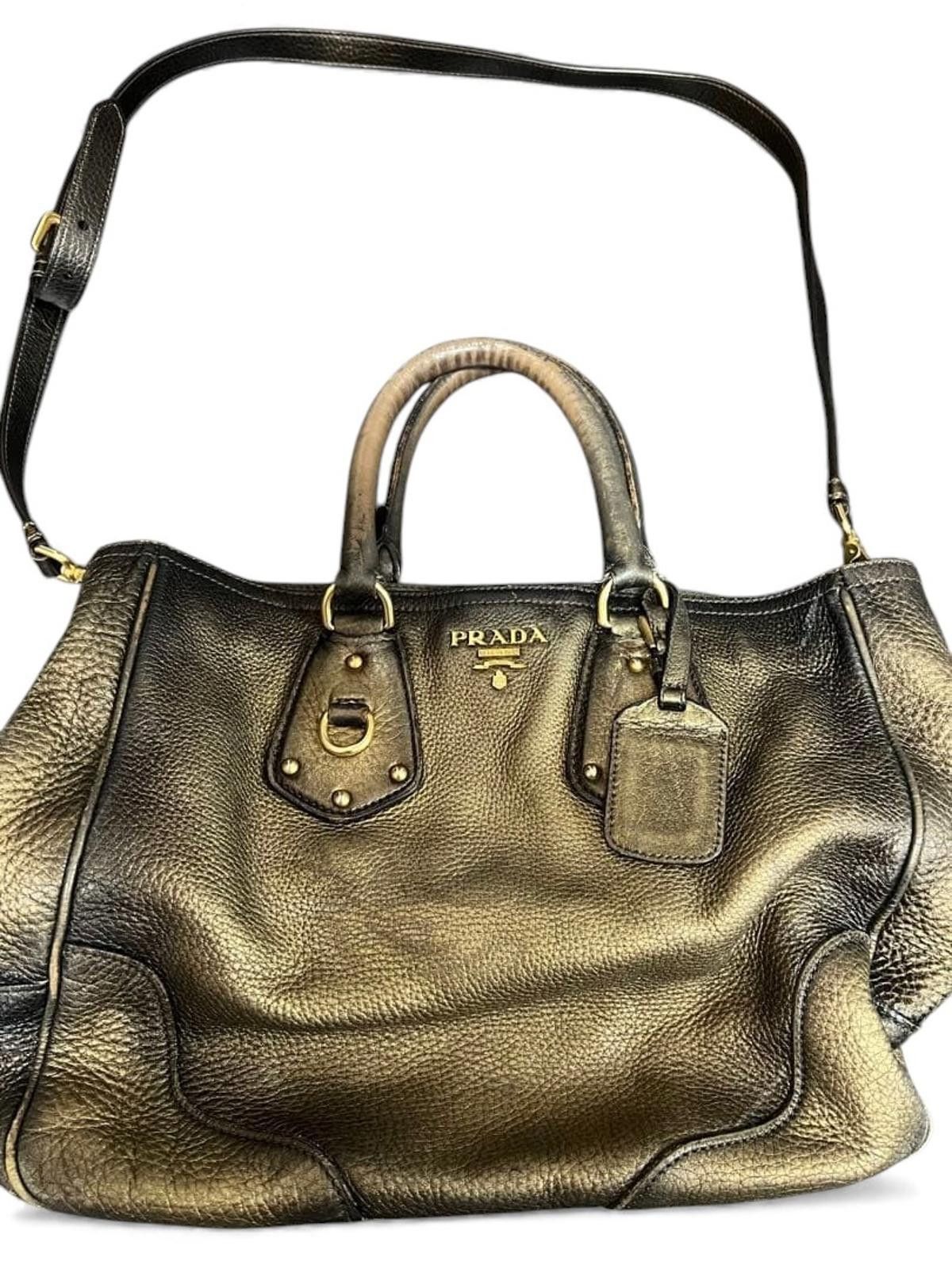 Prada Prada - Metallic Leather Handbag Size ONE SIZE - 2 Thumbnail