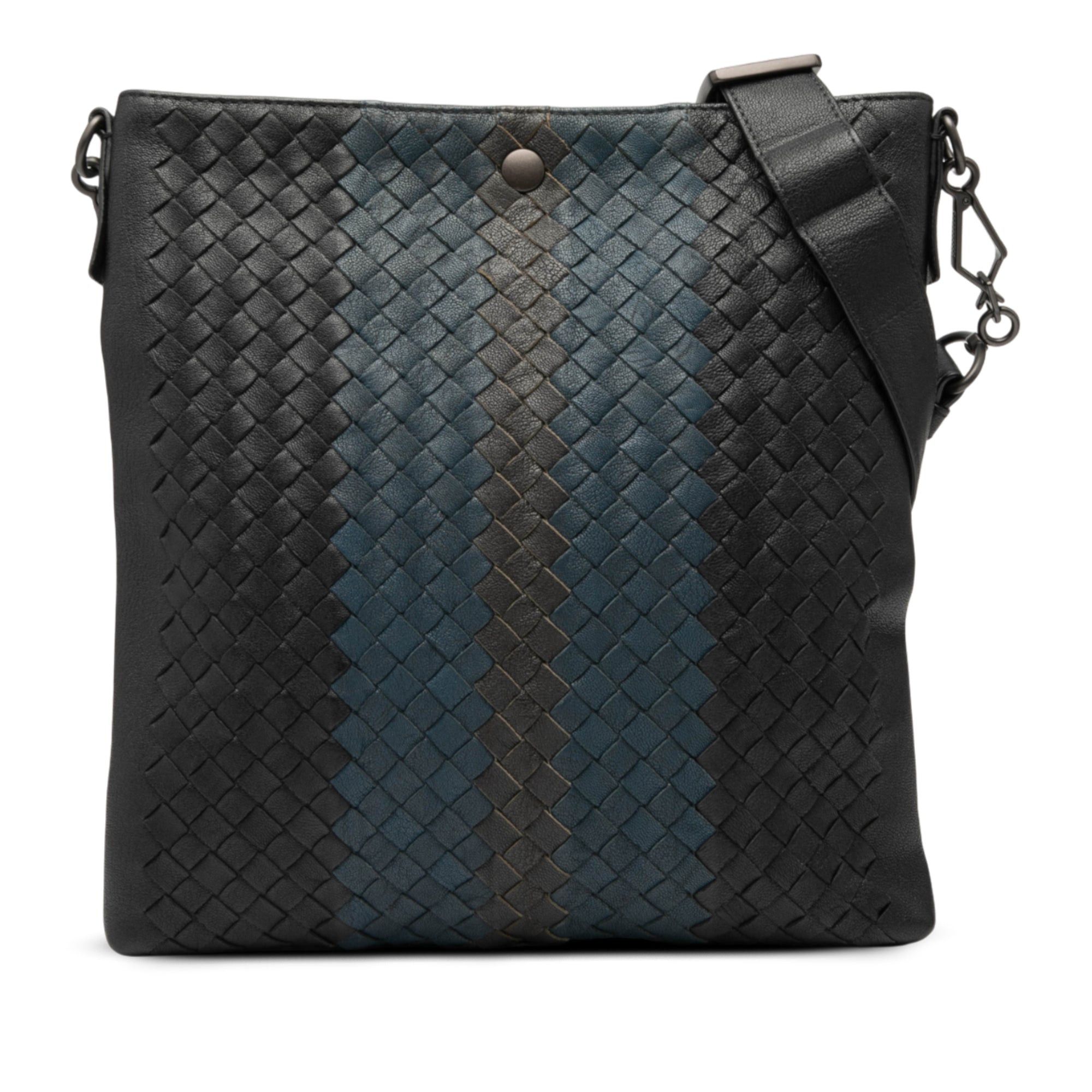 Tricolor Leather Intrecciato Crossbody