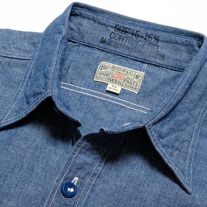 Buzz Rickson's Buzz Rickson's Blue Chambray Work Shirt Size US M / EU 48-50 / 2 - 6 Thumbnail