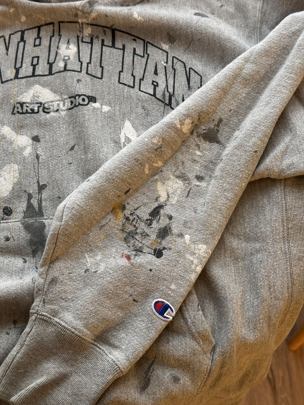 Champion Paint Splatter Grey Champion Hoodie Size US XL / EU 56 / 4 - 2 Thumbnail