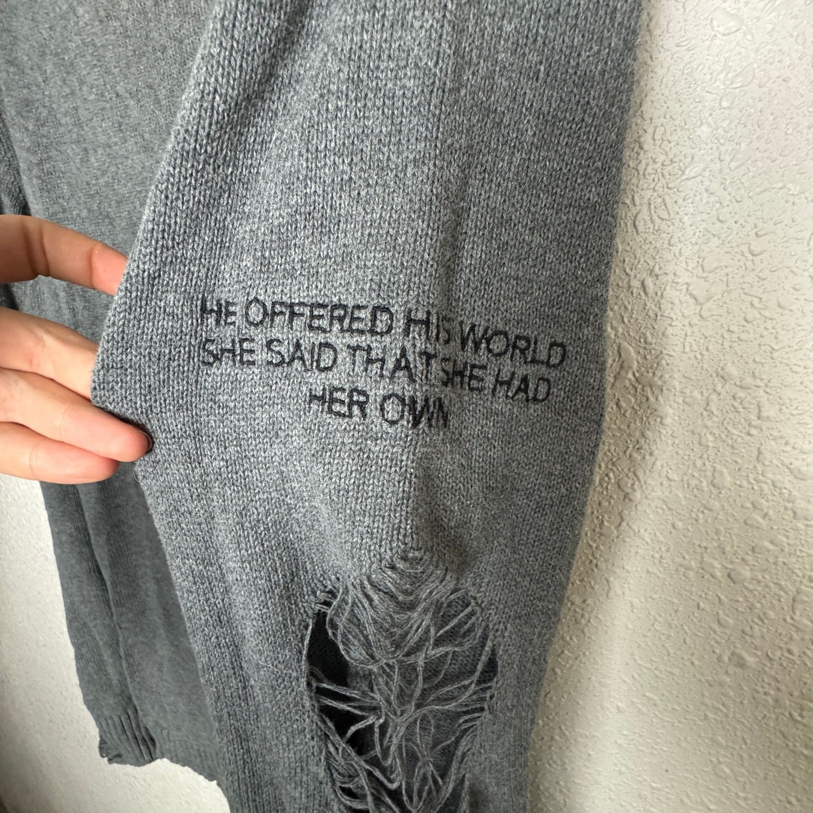 Zara Zara Man Distressed Gray Sweater 100% Cotton Size Large Size US L / EU 52-54 / 3 - 4 Thumbnail