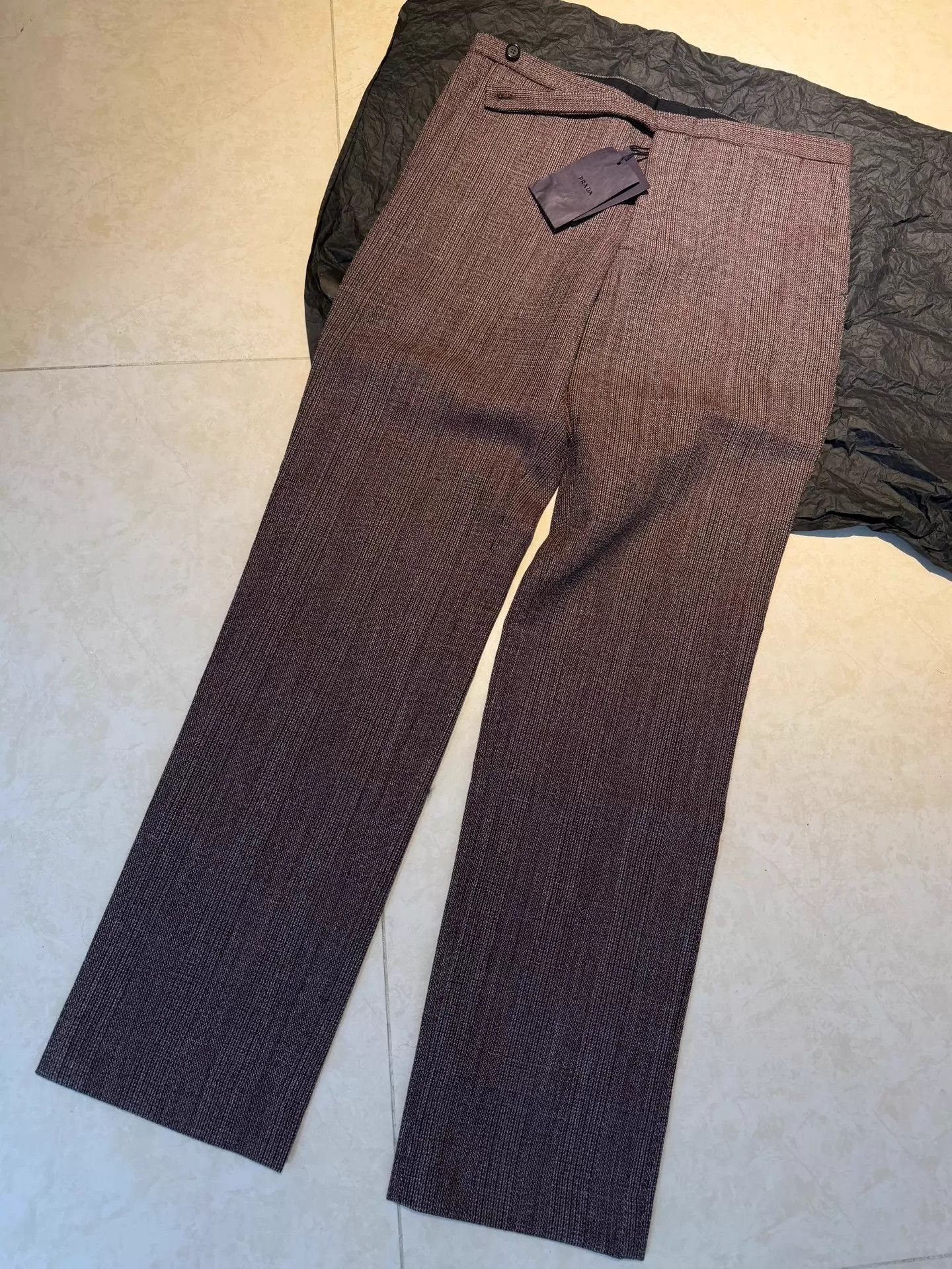 Prada PRADA Pinstripe Patterned Gray Wool Trousers Men's 48 Size US 32 / EU 48 - 1 Thumbnail