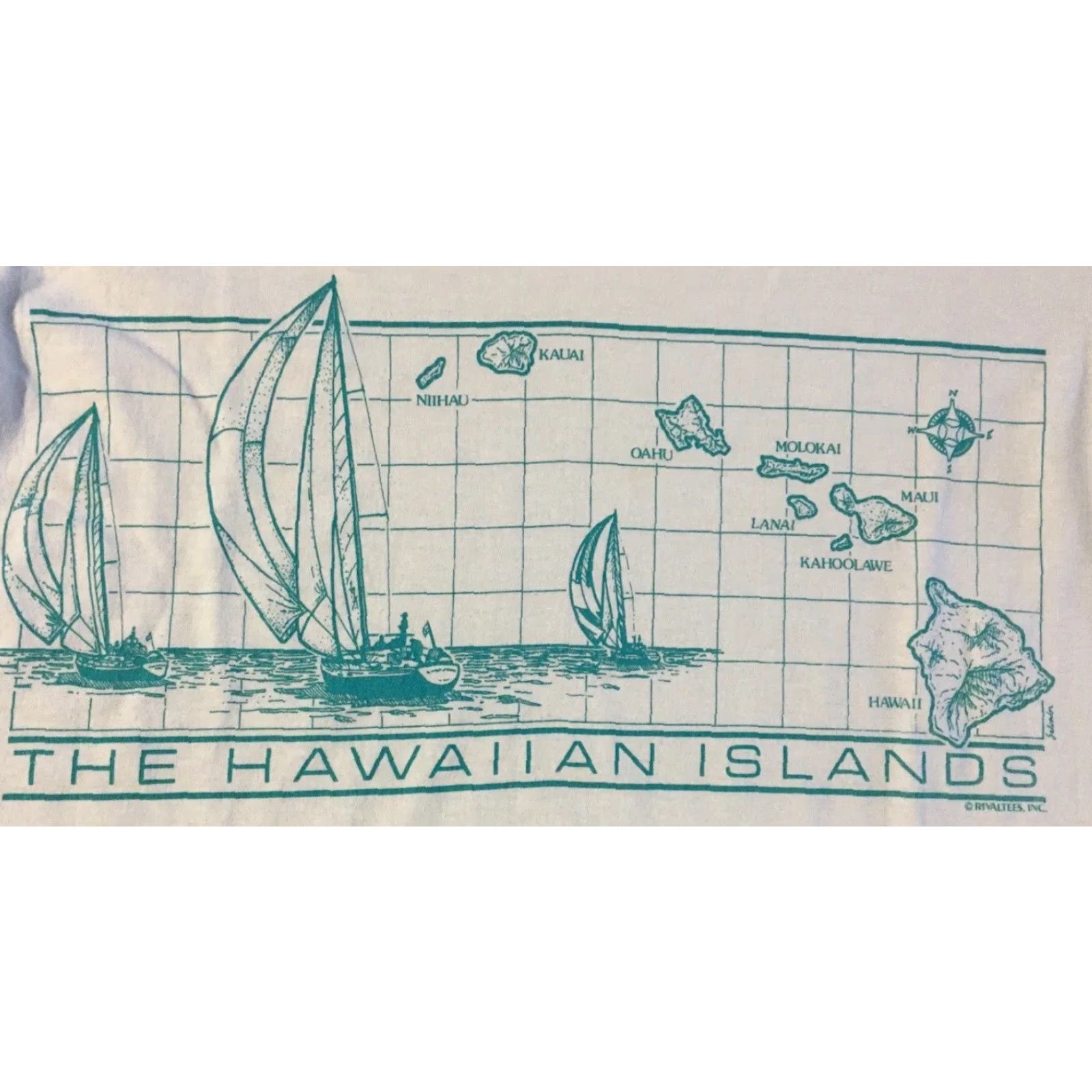 Vintage VINTAGE 90s Hawaii Island Faded Shirt S White Beach Water Graphic Tee Men's Size US S / EU 44-46 / 1 - 2 Thumbnail
