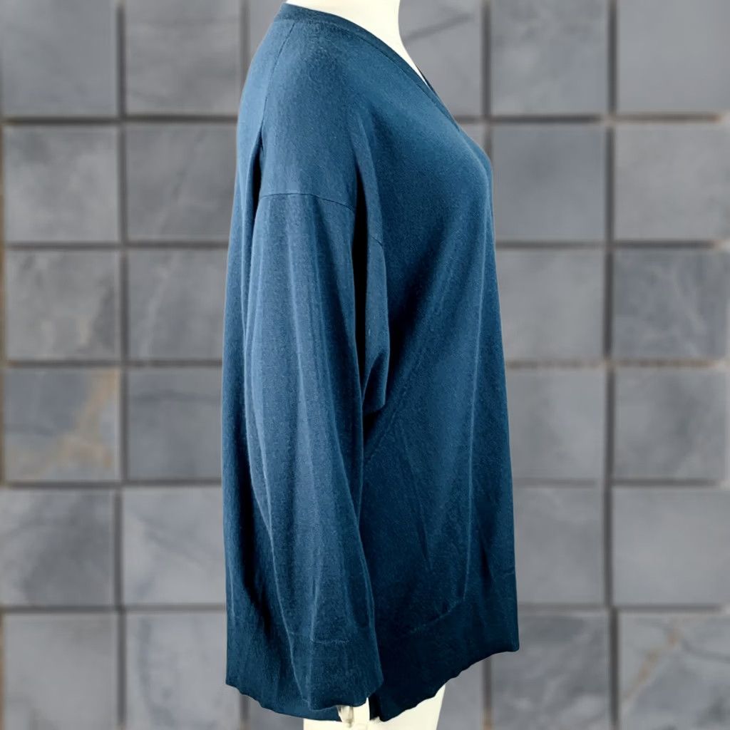 The Row THE ROW Sweater Womens L Blue Size Cashmere Blend Knit Oversized Neck Size L / US 10 / IT 46 - 1 Thumbnail