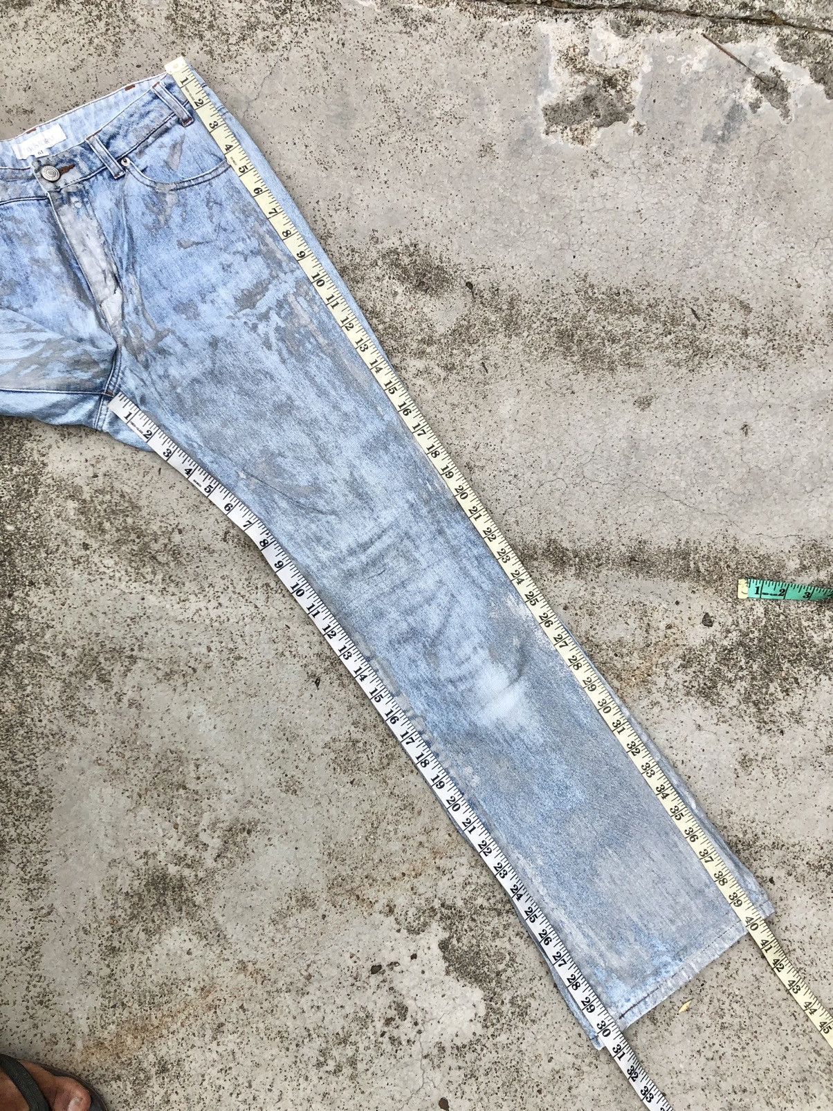 If Six Was Nine FLARED⚡️⚡️PAINTED SILVER JEANS BY LINDSTORM Size 27" / US 4 / IT 40 - 10 Thumbnail