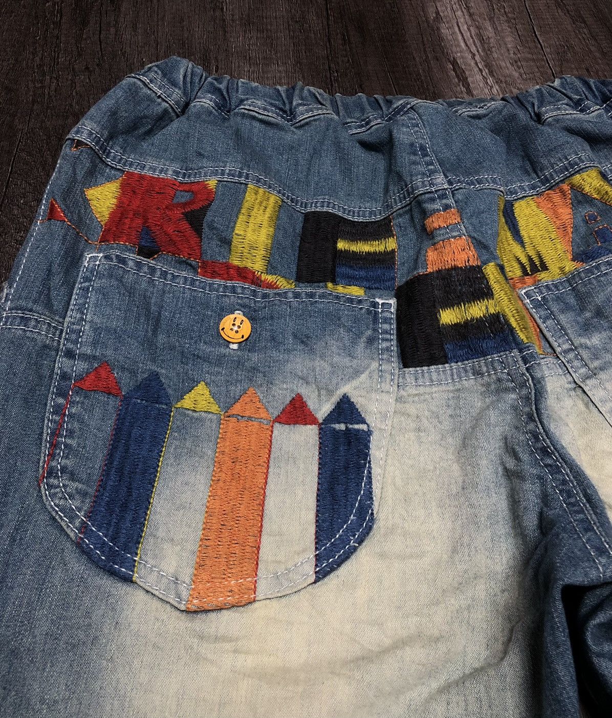 Designer Vintage Kriff Mayer Sport Wear Jeans Patchwork Design Size 34" / US 12 / IT 48 - 10 Thumbnail