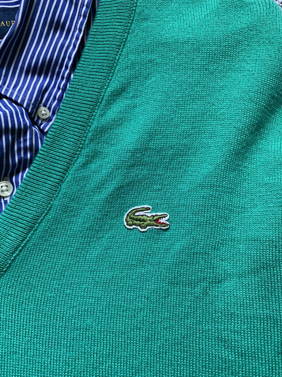 Lacoste × Vintage Vintage Lacoste V Neck Sweater Knitwear Green Y2K USA Size US S / EU 44-46 / 1 - 2 Thumbnail