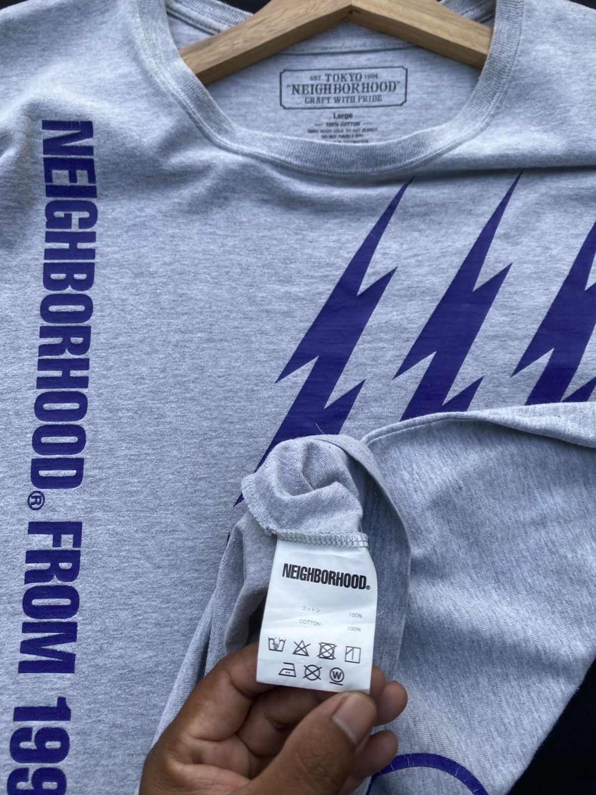 Neighborhood Rare Neighborhood Familia Japanese Brand Grey Tshirt Size US L / EU 52-54 / 3 - 13 Thumbnail