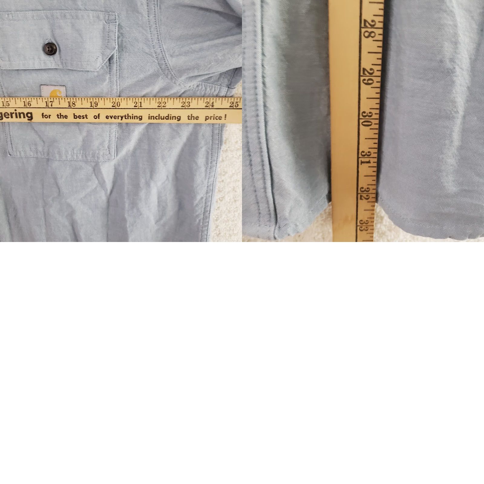 Carhartt VINTAGE Carhartt Denim Button Down Short Sleeve Relaxed Fit Mens L Loose Fit Work Shirt Size US L / EU 52-54 / 3 - 9 Thumbnail