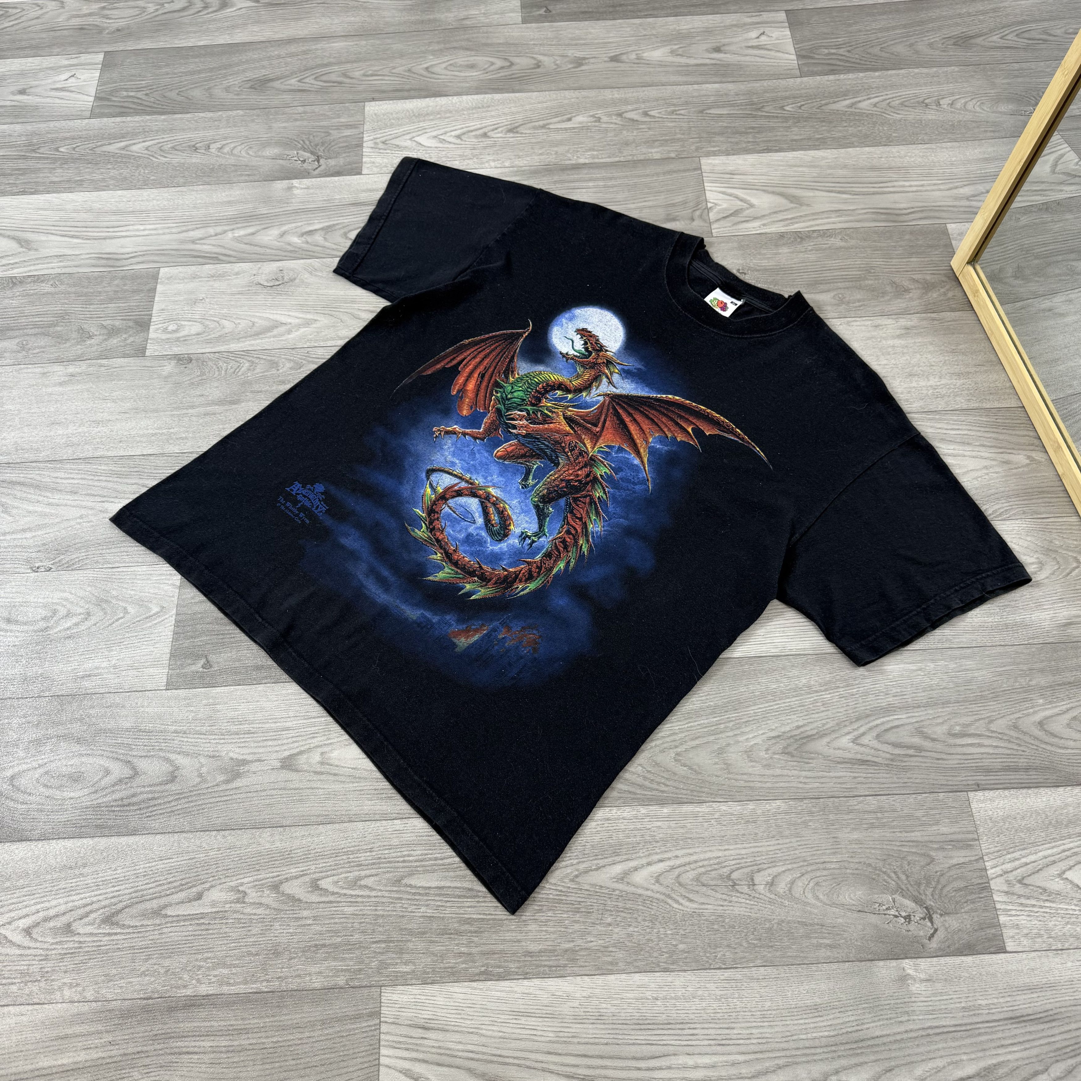 Vintage Vintage Dragon Alchemy Gothic 90s Black Graphic Tee Shirt Size US XL / EU 56 / 4 - 3 Thumbnail