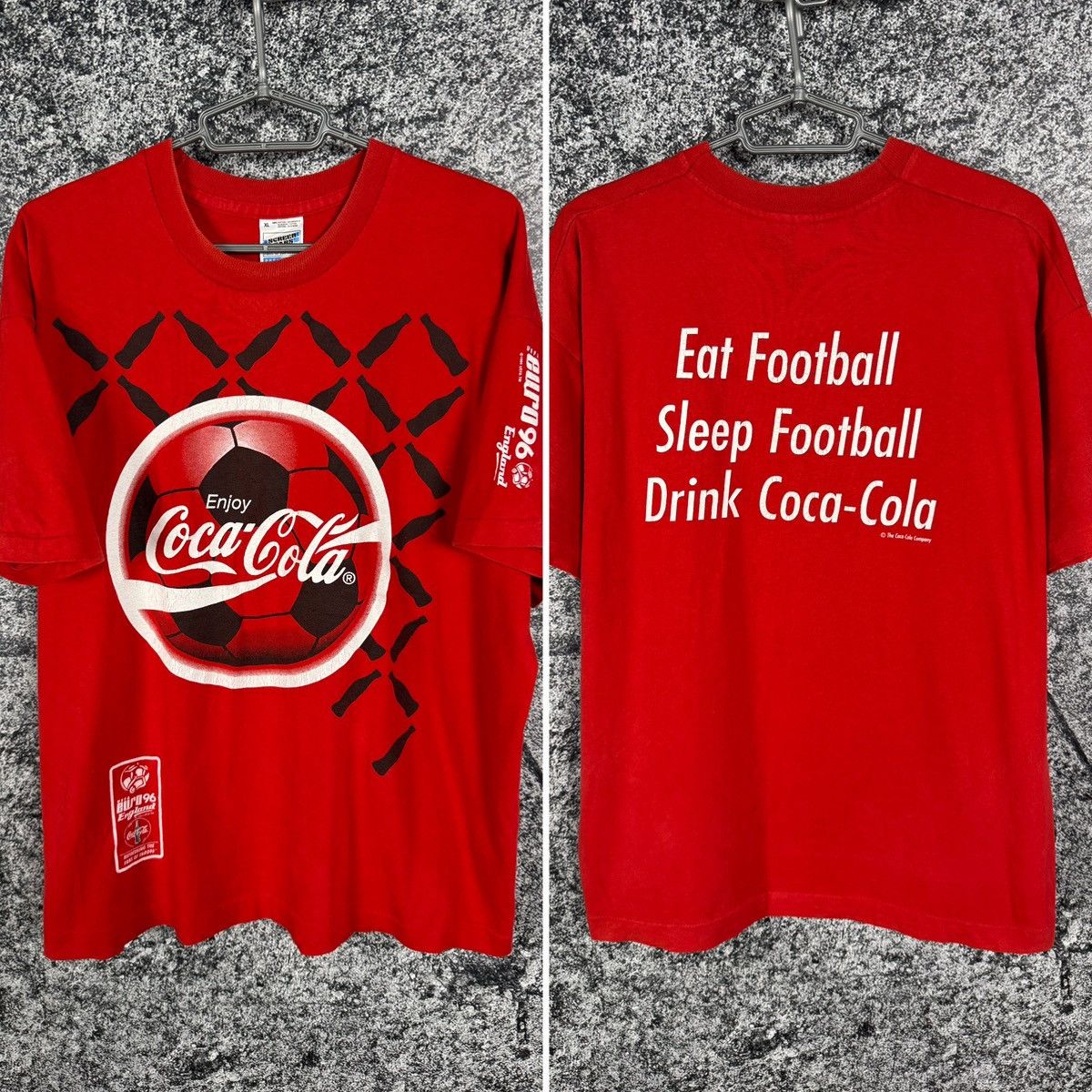 Coca Cola Vintage Coca Cola Euro 1996 England Soccer T-Shirt Enjoy XL Size US XL / EU 56 / 4 - 1 Thumbnail