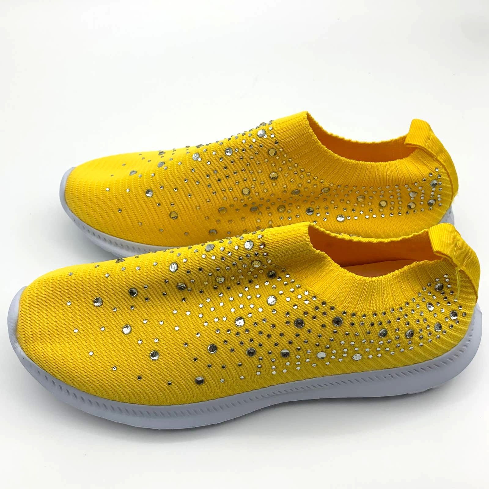 Other Bling Sneakers Womens Size 9.5 Yellow Knit Lightweight Size US 9.5 / IT 39.5 - 1 Thumbnail
