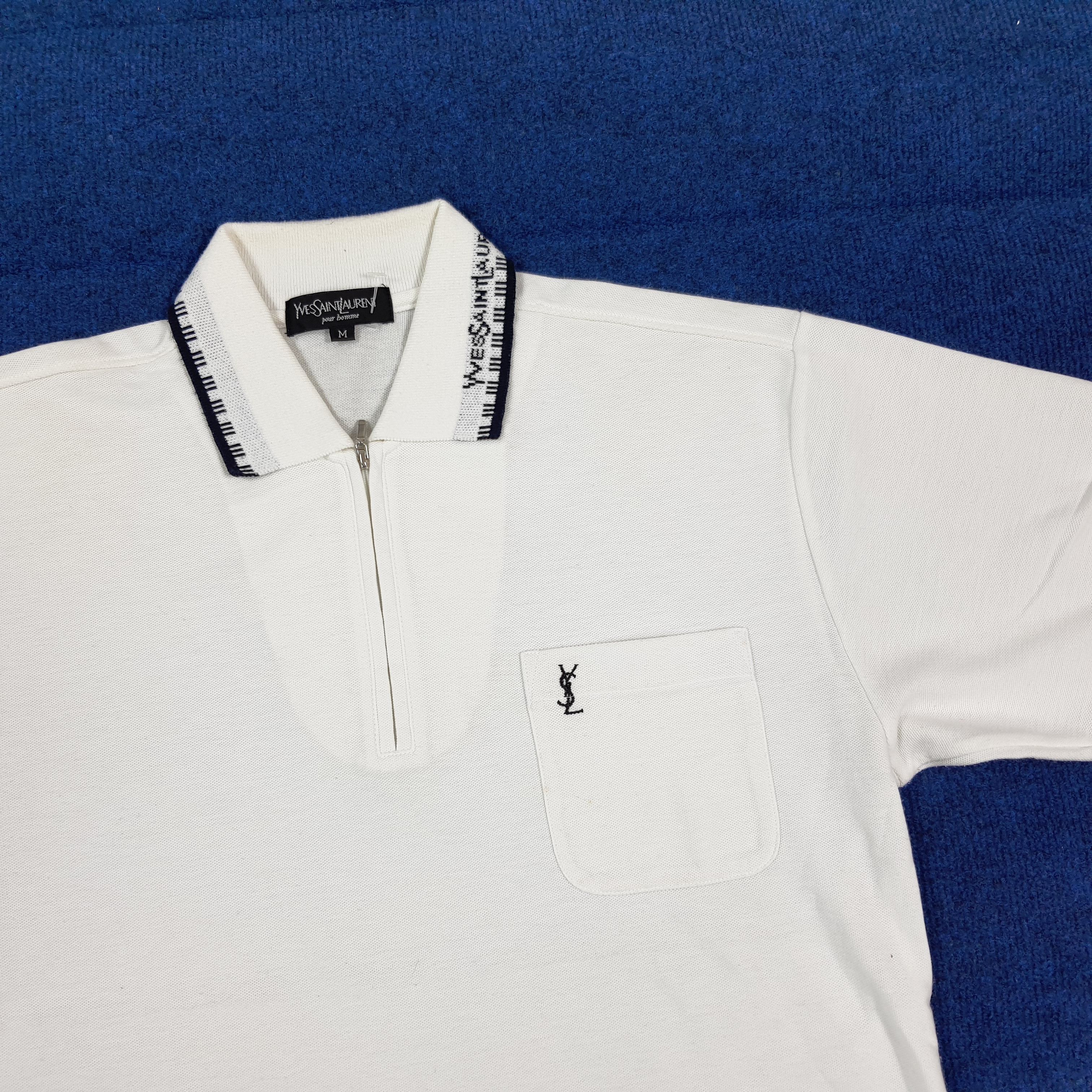Yves Saint Laurent Vintage Yves Saint Laurent Polos YSL Quarter Zip C301N35 Size US L / EU 52-54 / 3 - 2 Thumbnail