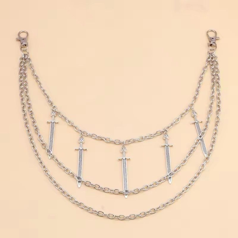 Jewelry Punk Street Sword Charm Pants Chains Size ONE SIZE - 3 Thumbnail
