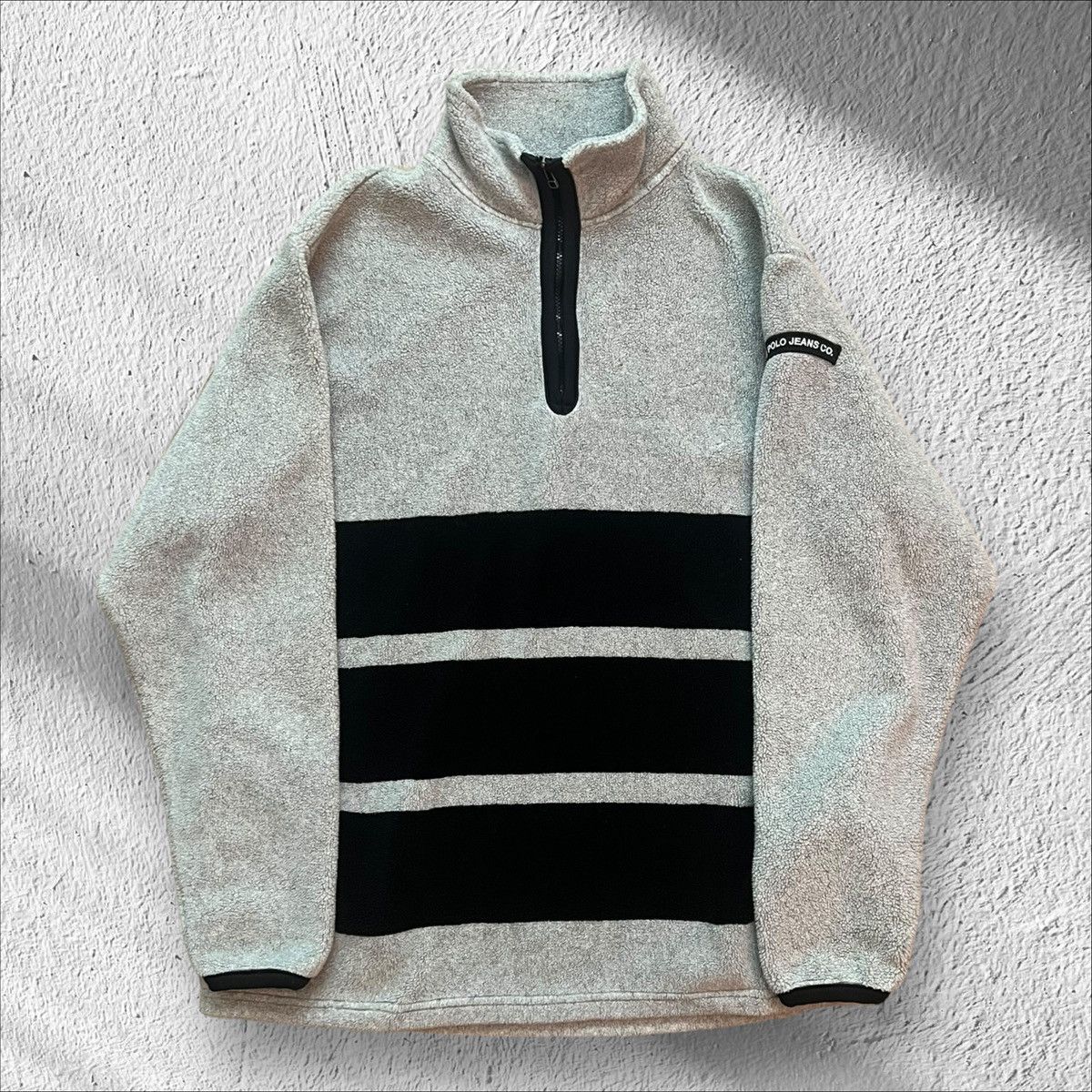 Vintage 90s Polo Ralph Lauren Jeans Striped Fleece Pullover