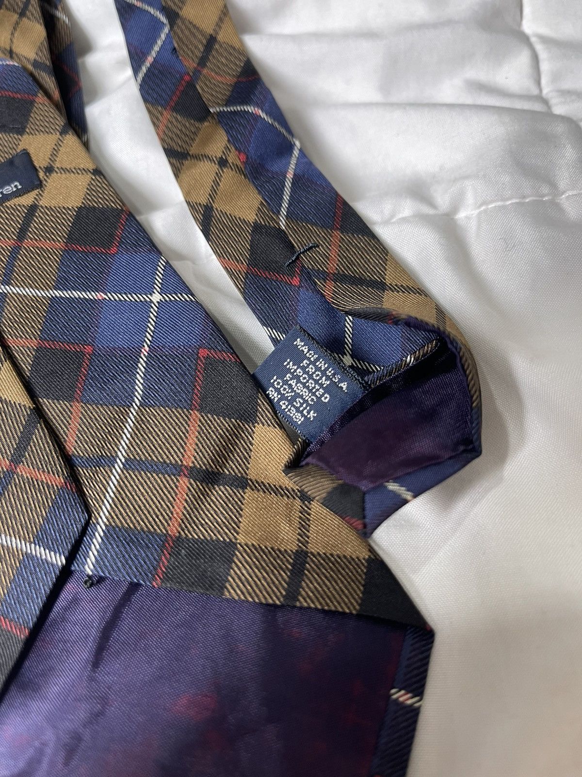 Polo Ralph Lauren Rare POLO RALPH LAUREN "Betty The Dog" Plaid Silk Tie Size ONE SIZE - 4 Thumbnail