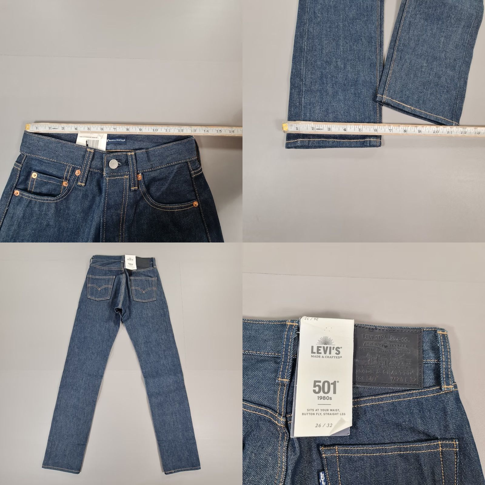 Levi's Levi's 501 Jeans Mens Blue W26 L32 Selvedge Regular Straight Leg 90s Classic USA Denim Jeans Size US 26 / EU 42 - 8 Thumbnail