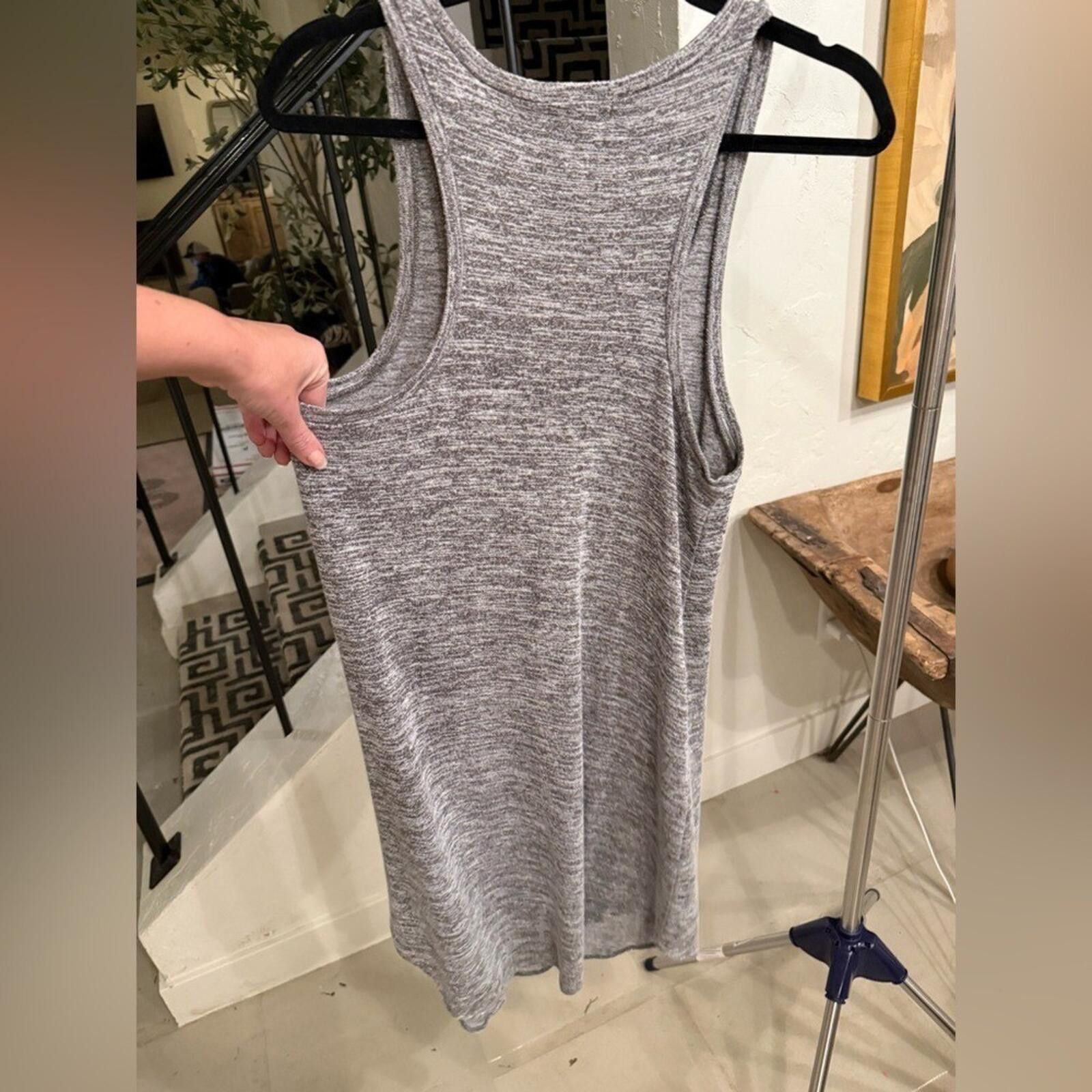 Leather Leith Gray Marled Sleeveless Dress S Soft Stretch Mini Shift Size S / US 4 / IT 40 - 5 Thumbnail