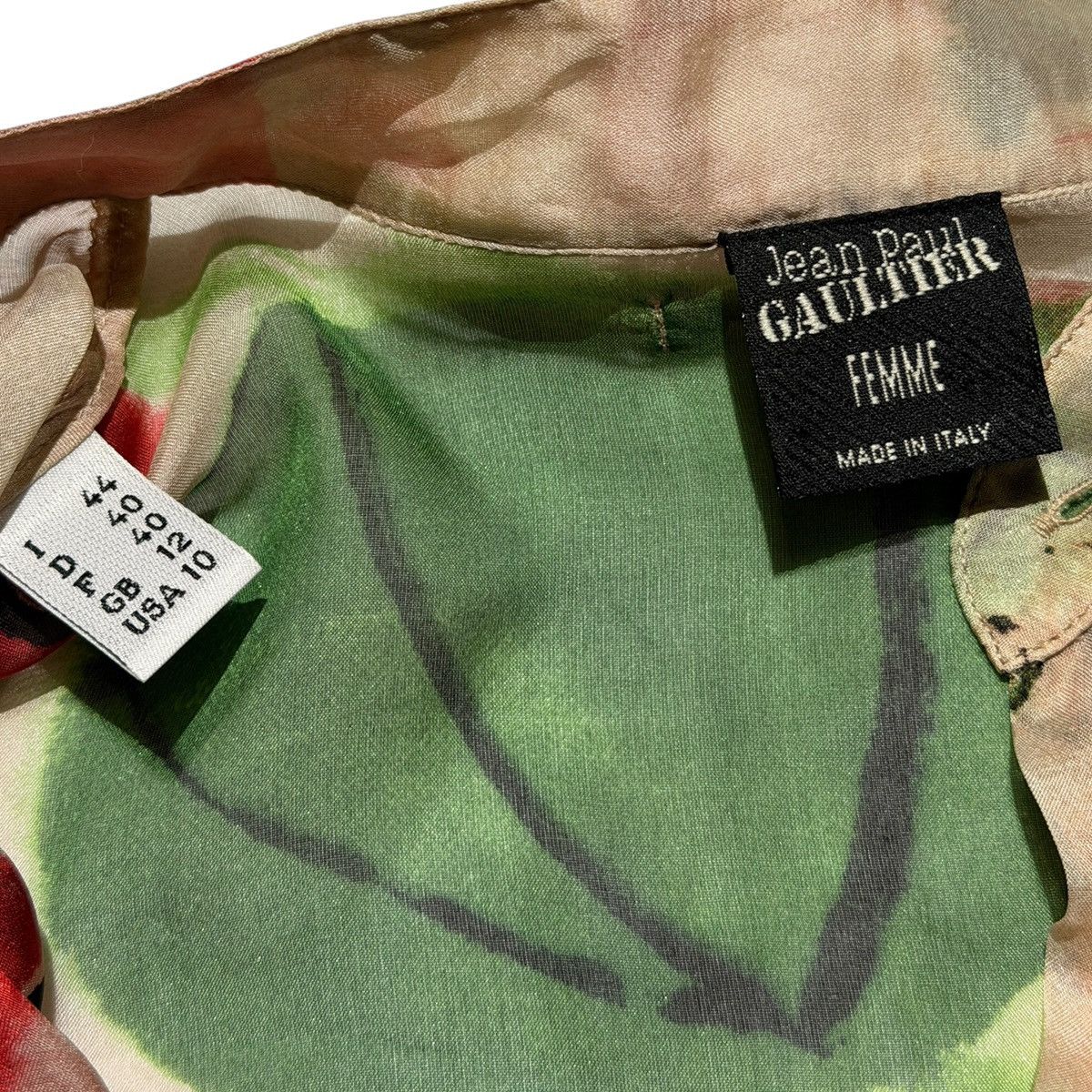 Jean Paul Gaultier Silk floral cinch button down Size L / US 10 / IT 46 - 3 Thumbnail