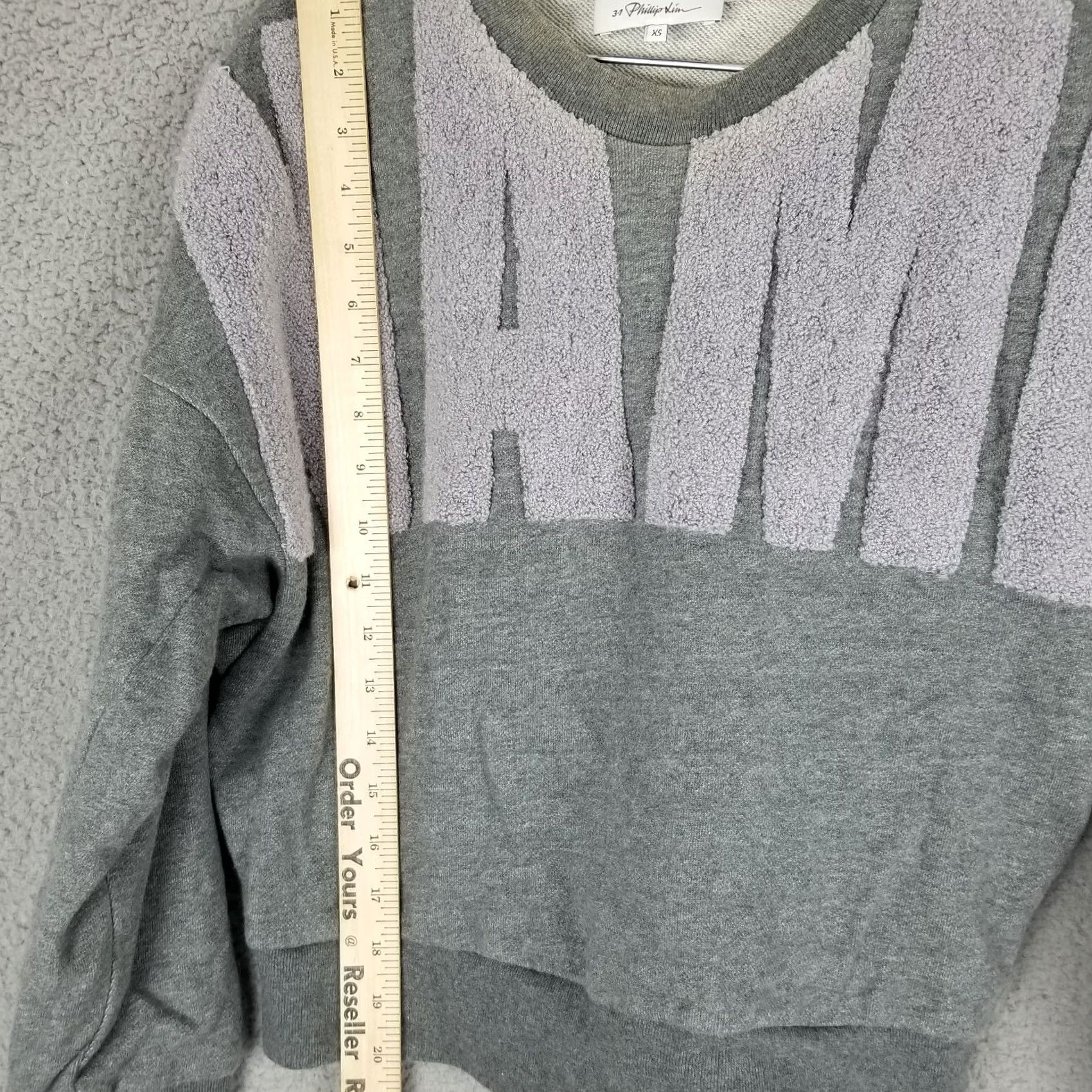 3.1 Phillip Lim 3.1Phillip Lim Name Drop appliquéd Jersey Crewneck Sweatshirt XS Women Gray Solid Knit Cotton Crew Neck Pullover Designer Sweatshirt Womens XS Size XS / US 0-2 / IT 36-38 - 4 Thumbnail