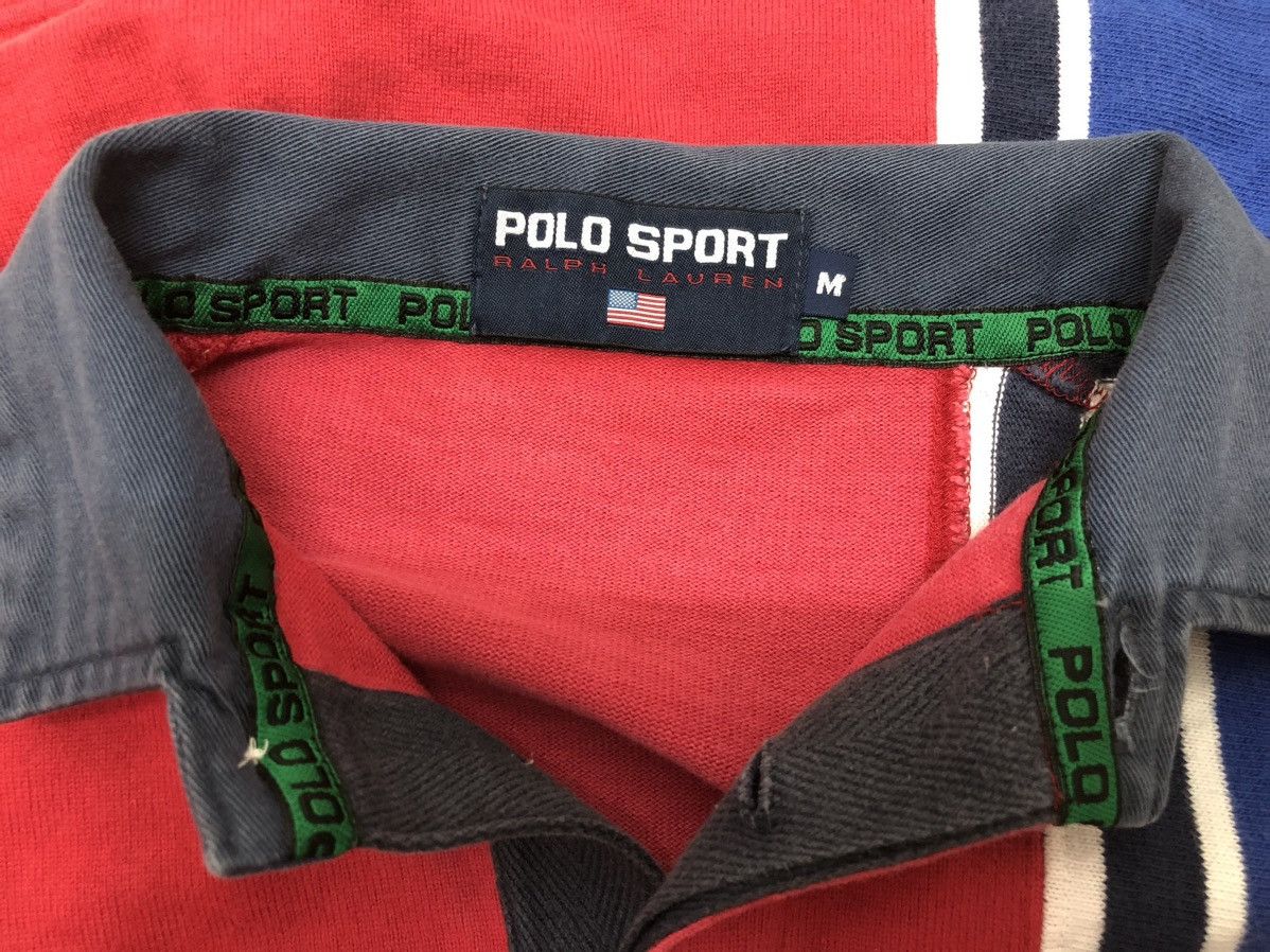 Polo Ralph Lauren 90s 🔥 POLO SPORT VERTICAL STRIPE POLO RUGBY LONGSLEEVE RARE Size US M / EU 48-50 / 2 - 10 Thumbnail