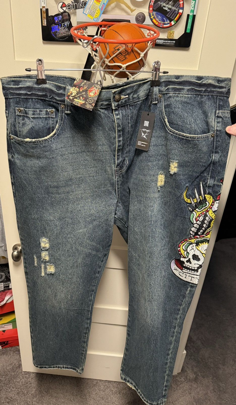 Christian Audigier × Ed Hardy Ed Hardy New York City Embroidered Denim Size US 42 / EU 58 - 2 Thumbnail