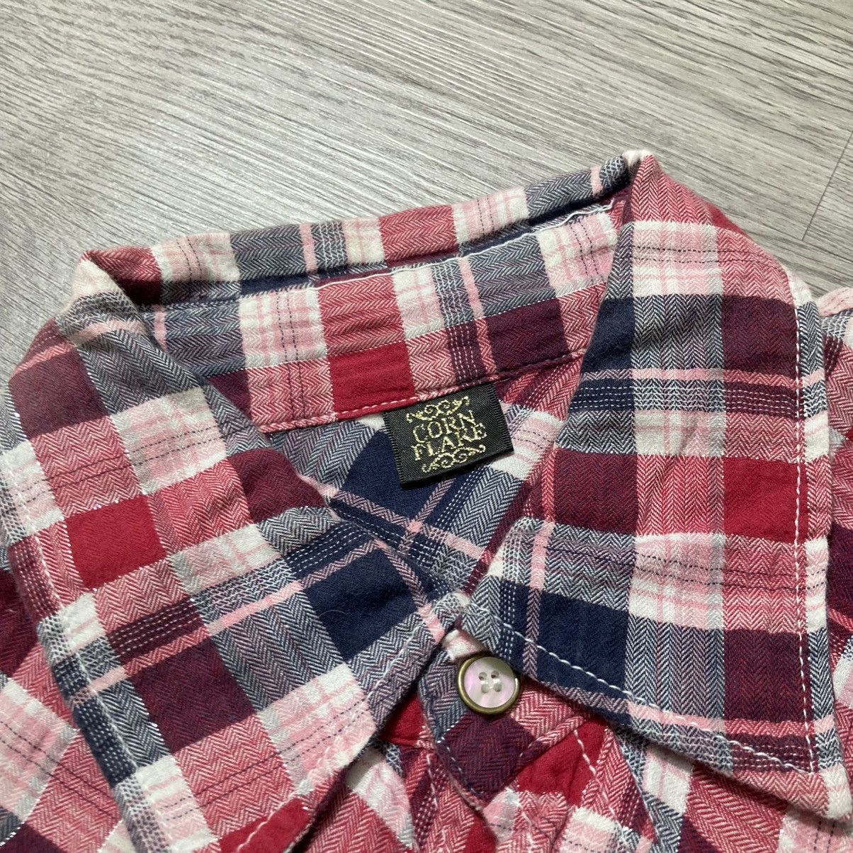 20471120 2000s Corn Flake Poem Logo Western Plaid Shirt Button Up Size US L / EU 52-54 / 3 - 11 Thumbnail