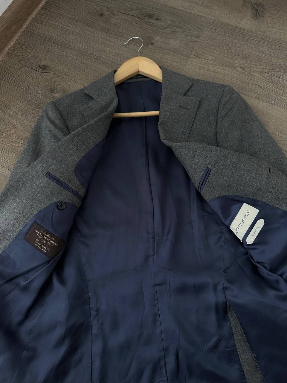 Suitsupply × Vintage Vintage Suitsupply Brescia Spalla Ferrara Gray Mens 42 Suit Size 42S - 17 Thumbnail