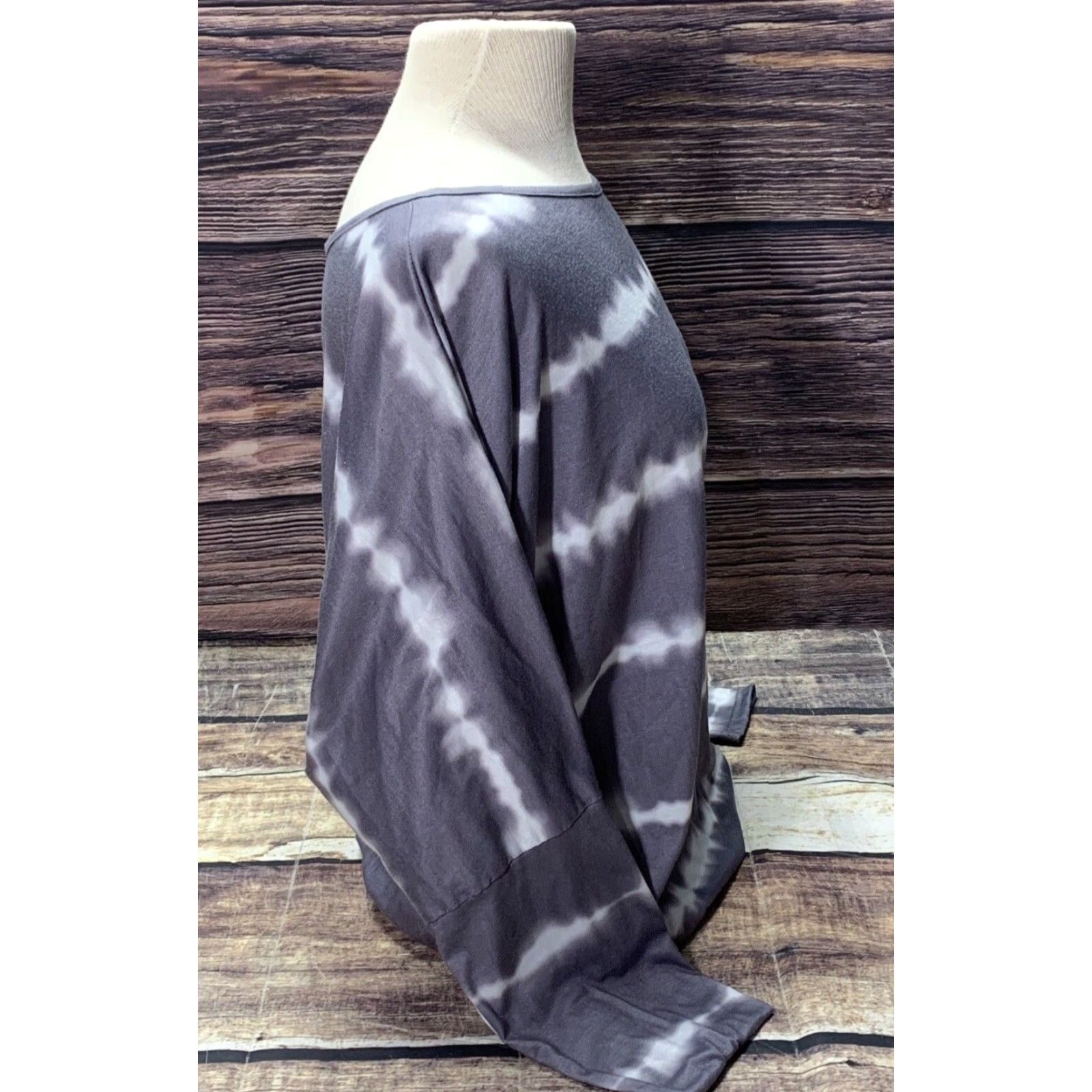 Shein SheIn Pullover Shirt Women XL Gray Dolman Long Sleeve Soft Striped Casual Vintage: No (adjust as needed) Size XL / US 12-14 / IT 48-50 - 2 Thumbnail