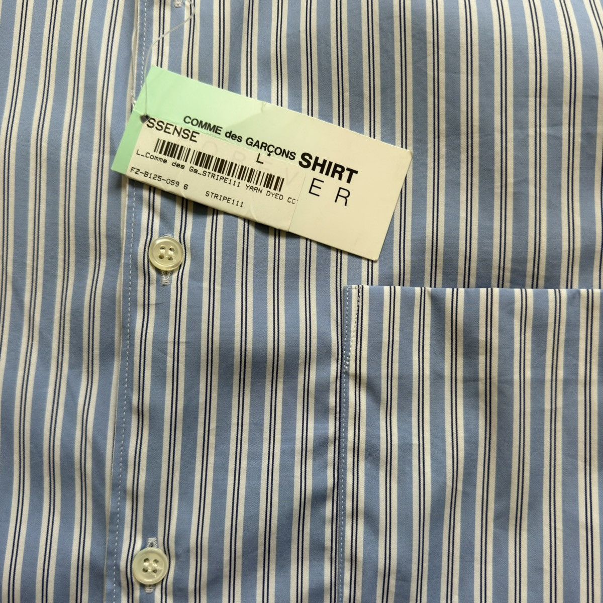 Comme des Garcons Blue/White Striped Cotton Shirt Size US M / EU 48-50 / 2 - 8 Thumbnail