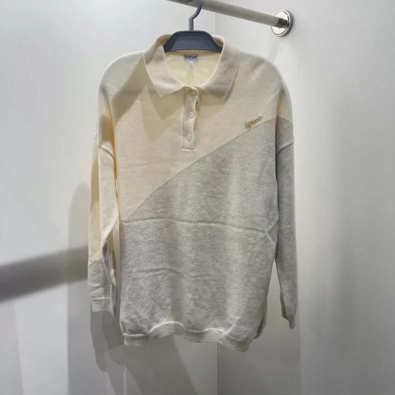 Loewe LOEWE White and gray wool sweater Size XS / US 0-2 / IT 36-38 - 1 Thumbnail